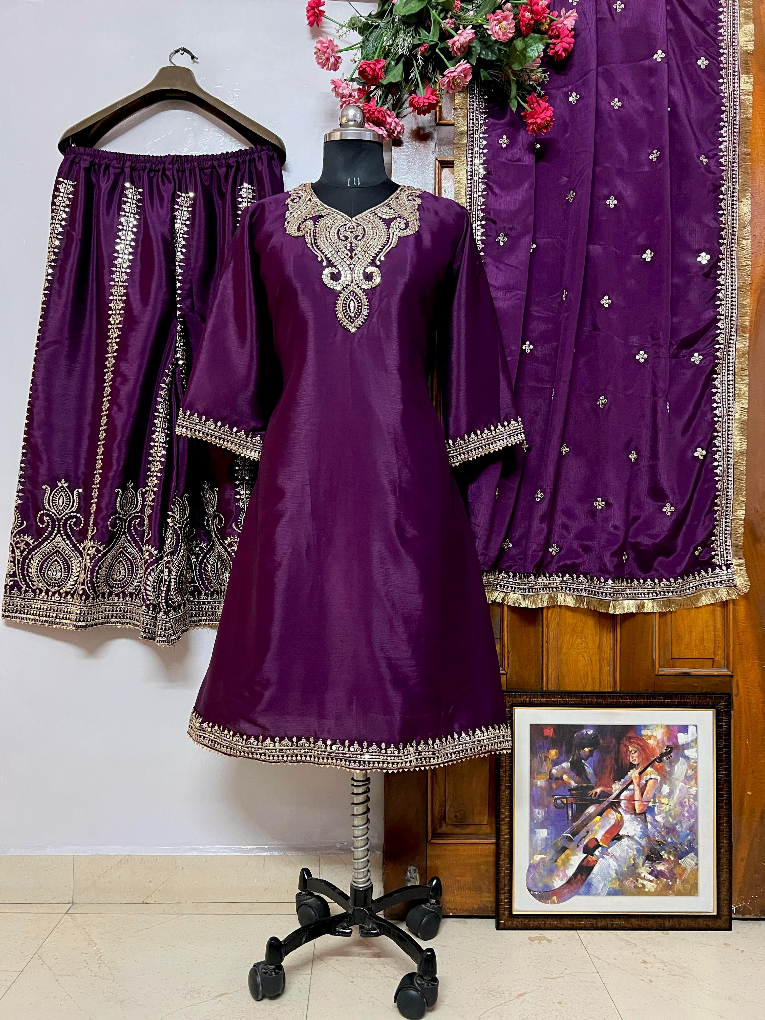 PRD0080  ENHANCE THE BEAUTY OF YOUR WARDROBE WITH THIS NEWLY LAUNCHED FLAIRED KURTI-PLAZZO SET