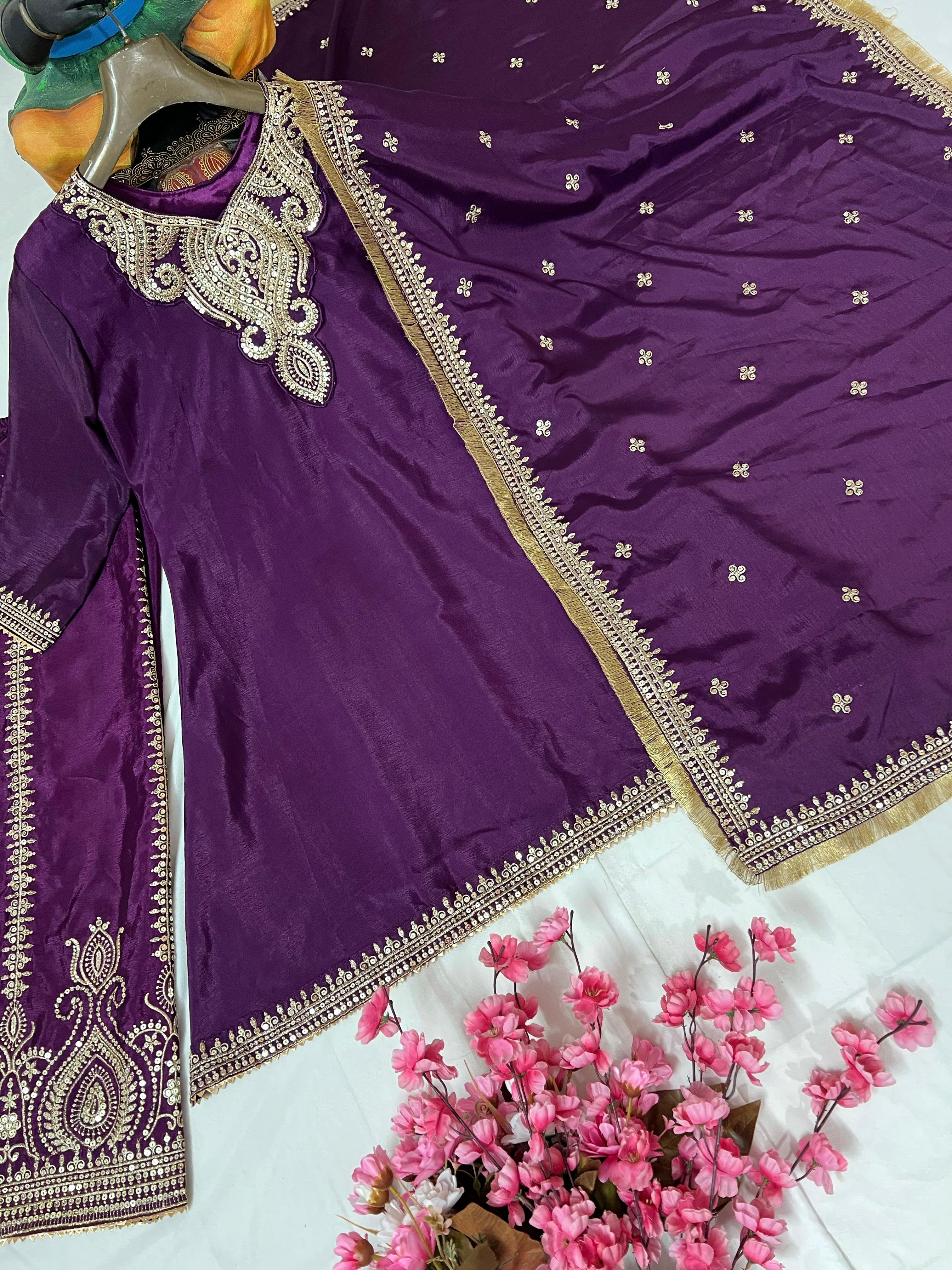 PRD0080  ENHANCE THE BEAUTY OF YOUR WARDROBE WITH THIS NEWLY LAUNCHED FLAIRED KURTI-PLAZZO SET