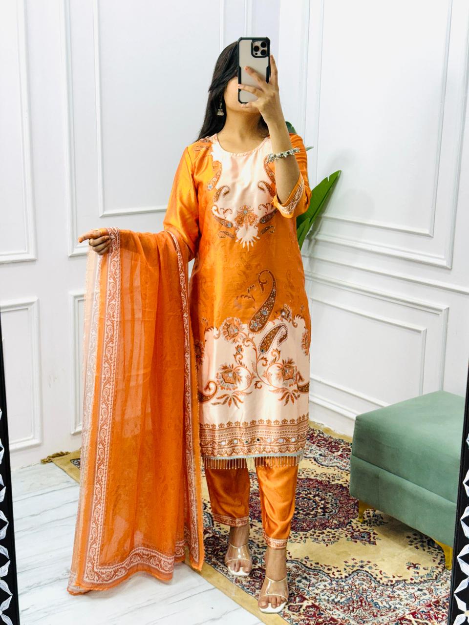 JKM0021 Kurti with lining (Astar) digital Printed in kurti with less work suit sets .