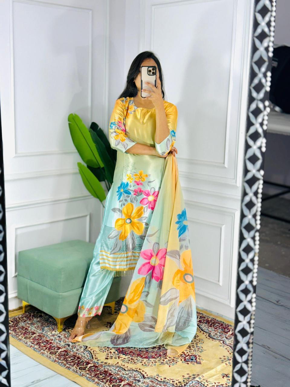 JKM0022 Kurti with lining (Astar) digital Printed in kurti with less work suit sets .