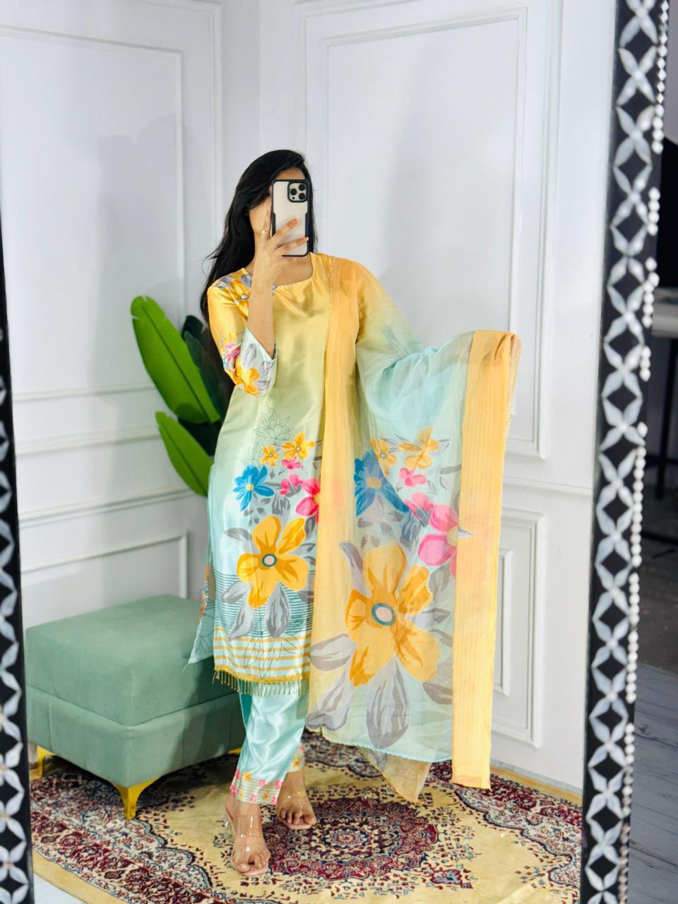 JKM0022 Kurti with lining (Astar) digital Printed in kurti with less work suit sets .