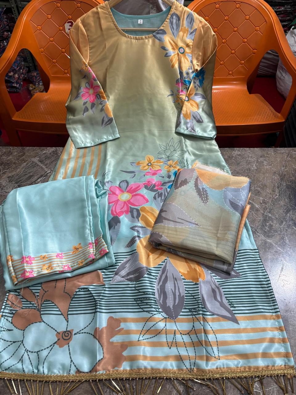 JKM0022 Kurti with lining (Astar) digital Printed in kurti with less work suit sets .