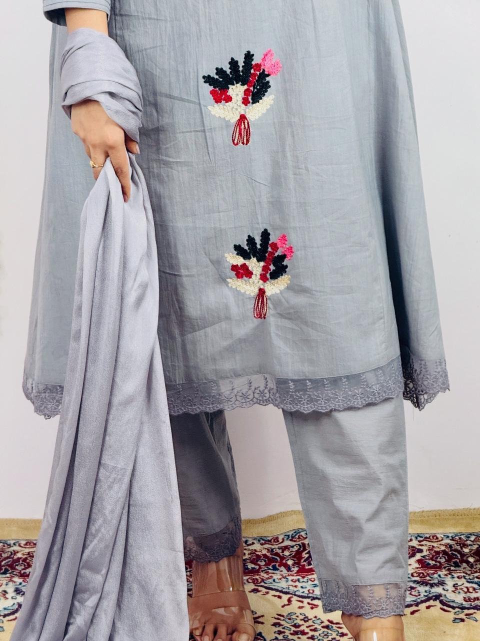 JKM0024 Beautiful Cotton Kurti and Pant Set with Dupatta