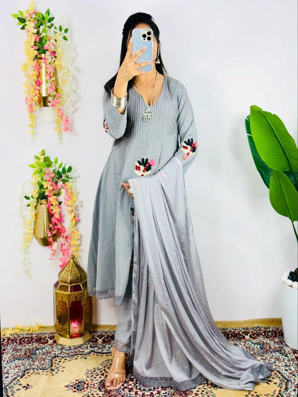 JKM0024 Beautiful Cotton Kurti and Pant Set with Dupatta
