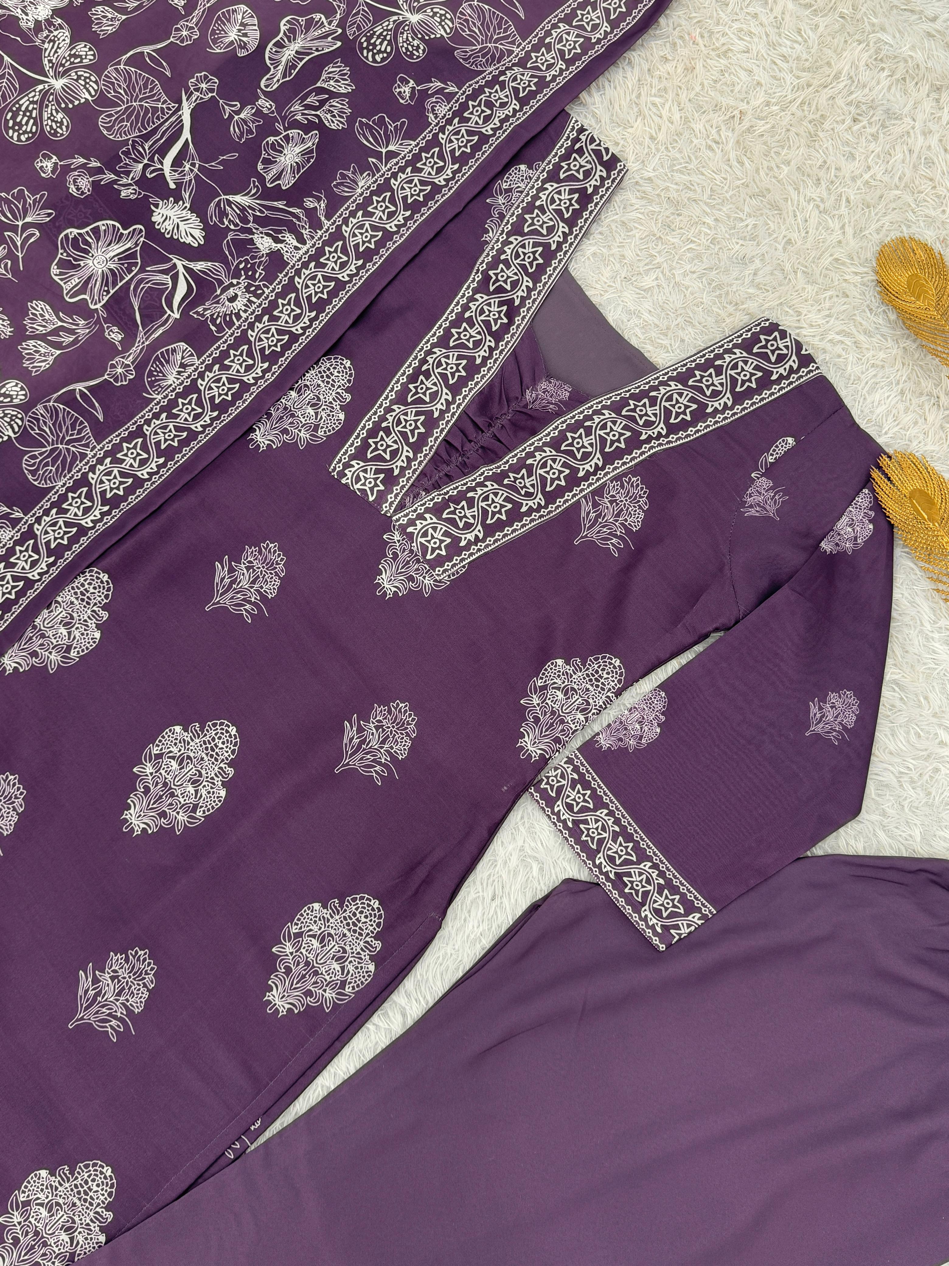 PRD0070 NEW READY TO WEAR COLLECTION 3 PIECE FANCY PRINTED KURTI WITH BEAUTIFUL DUPATTA AND BOTTOM