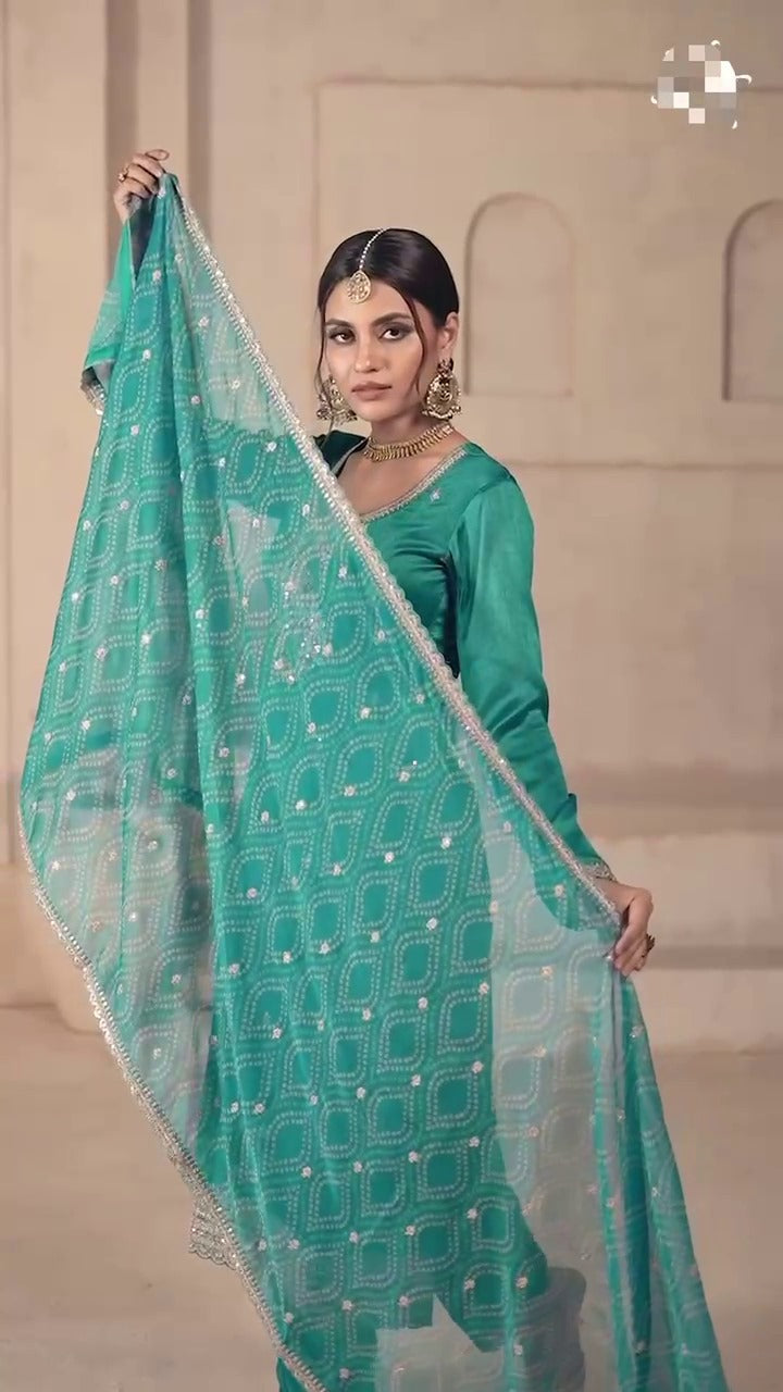 PRD0082 DESIGNER SEQUINS EMBROIDERED WORK TOP AND PANT WITH DUPATTA