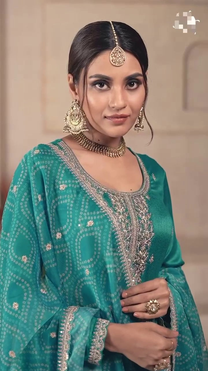PRD0082 DESIGNER SEQUINS EMBROIDERED WORK TOP AND PANT WITH DUPATTA