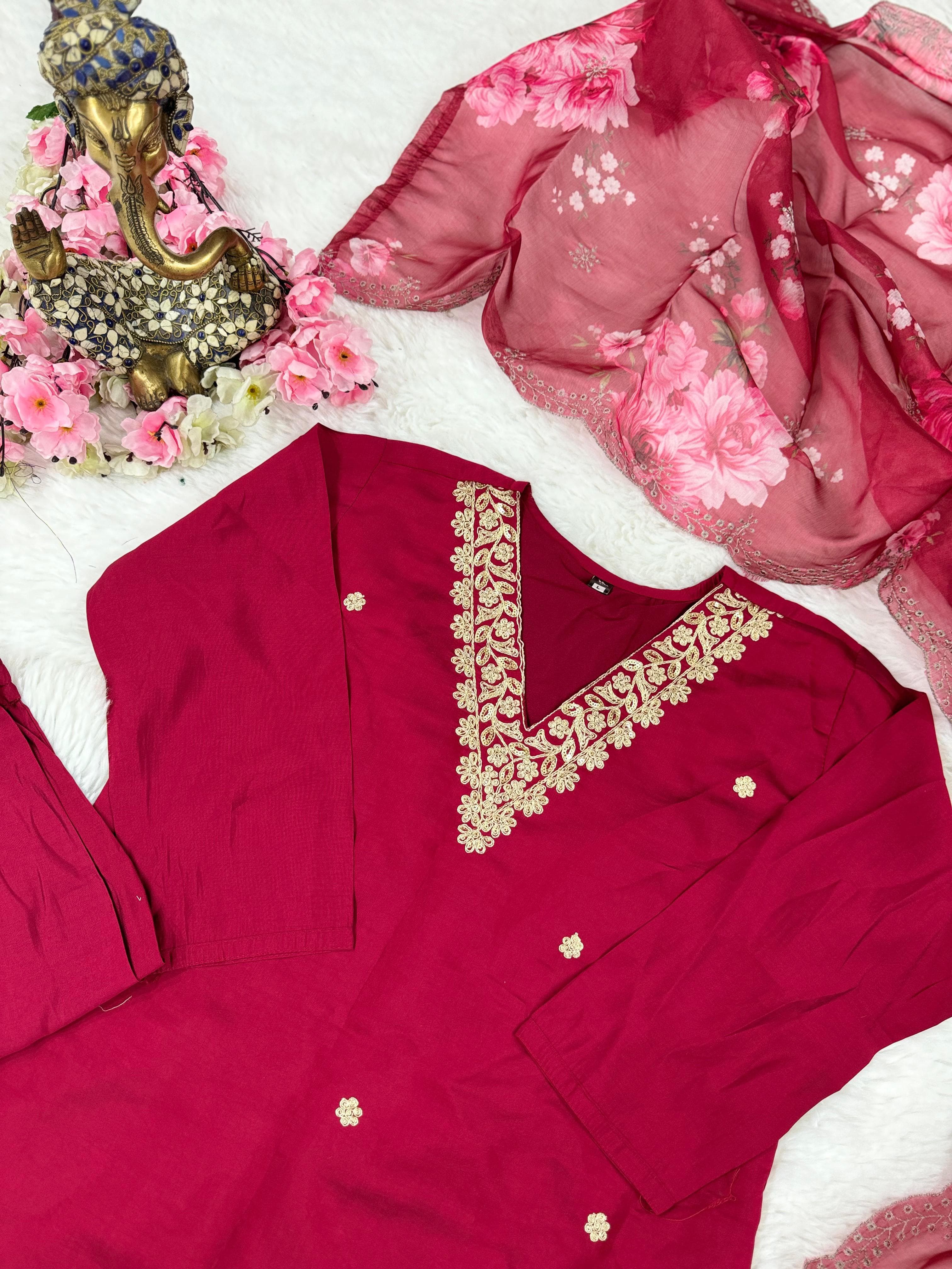 PRD0074  New trendy kurti dupatta and bottom set