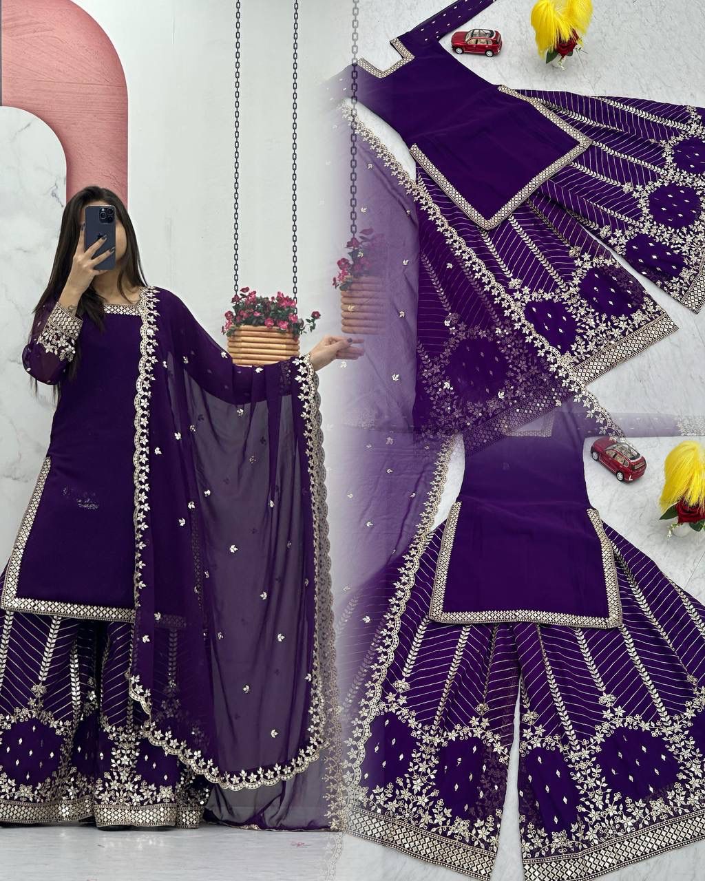 PRD0084 Heavy Fox Georgette Palazzo Set
