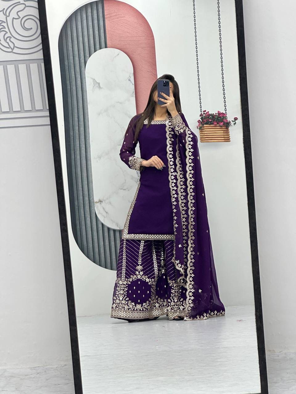PRD0084 Heavy Fox Georgette Palazzo Set