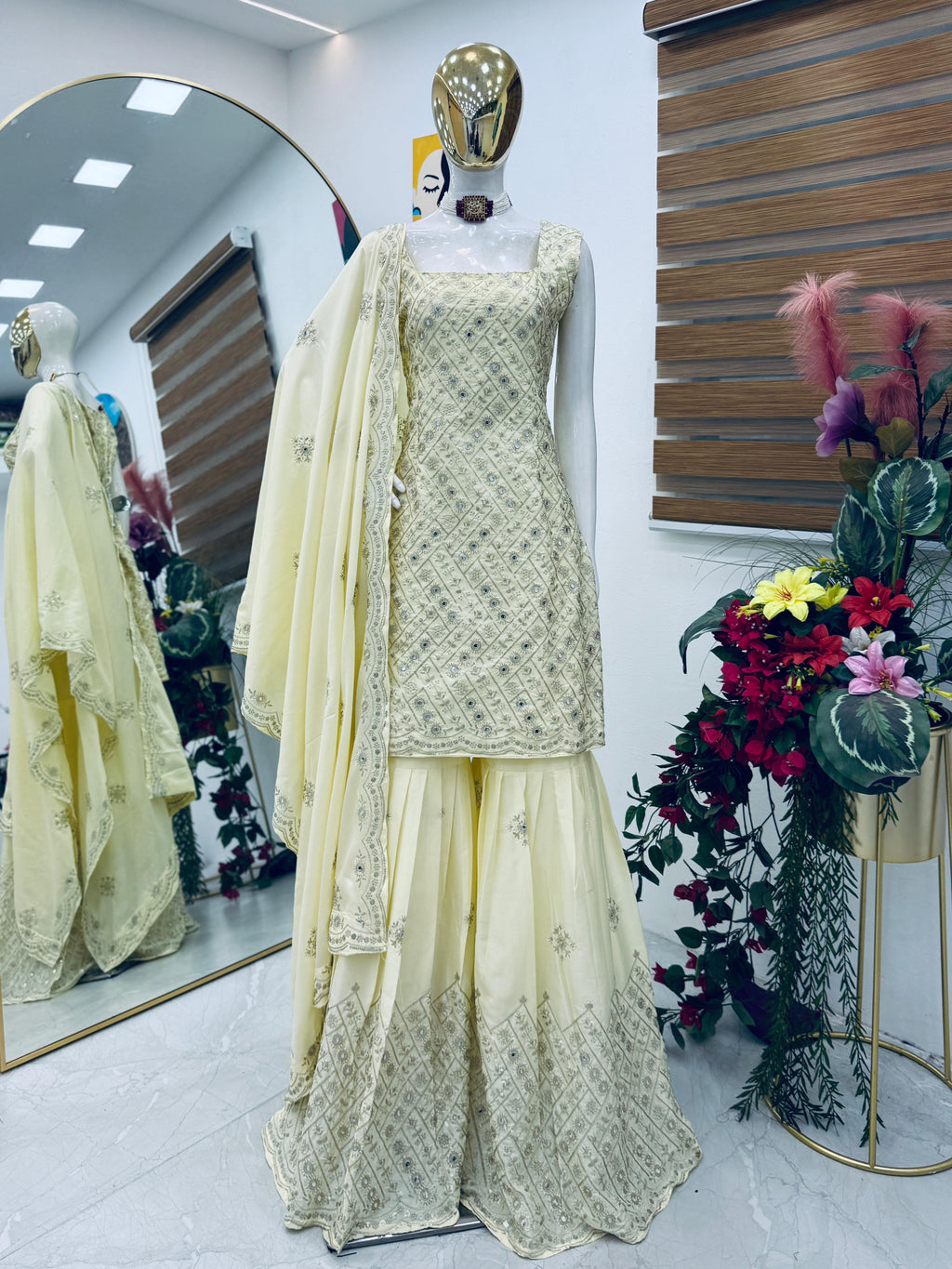 PRD0085 Beautiful Sequins Embroidery Palazzo set