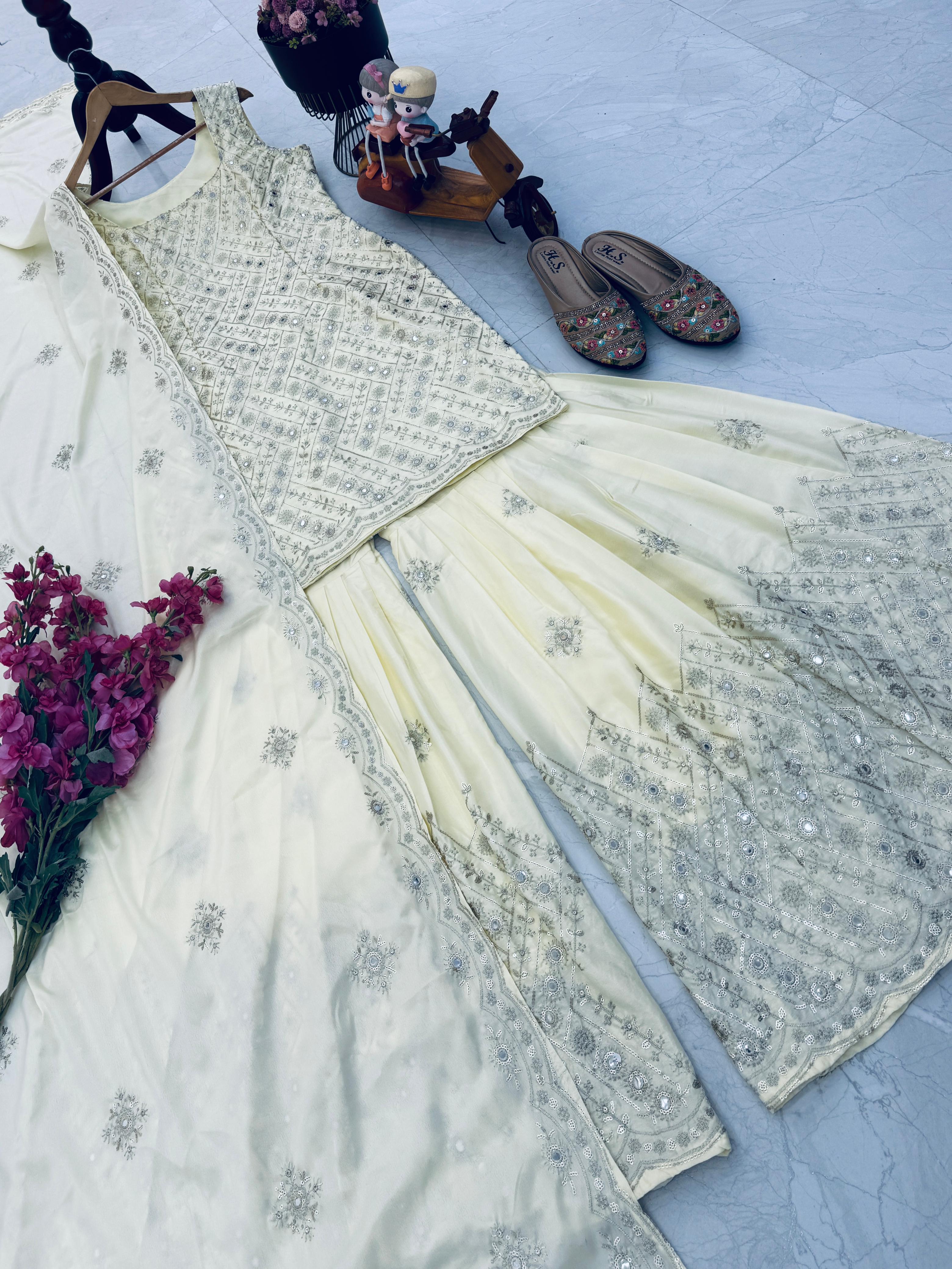 PRD0085 Beautiful Sequins Embroidery Palazzo set