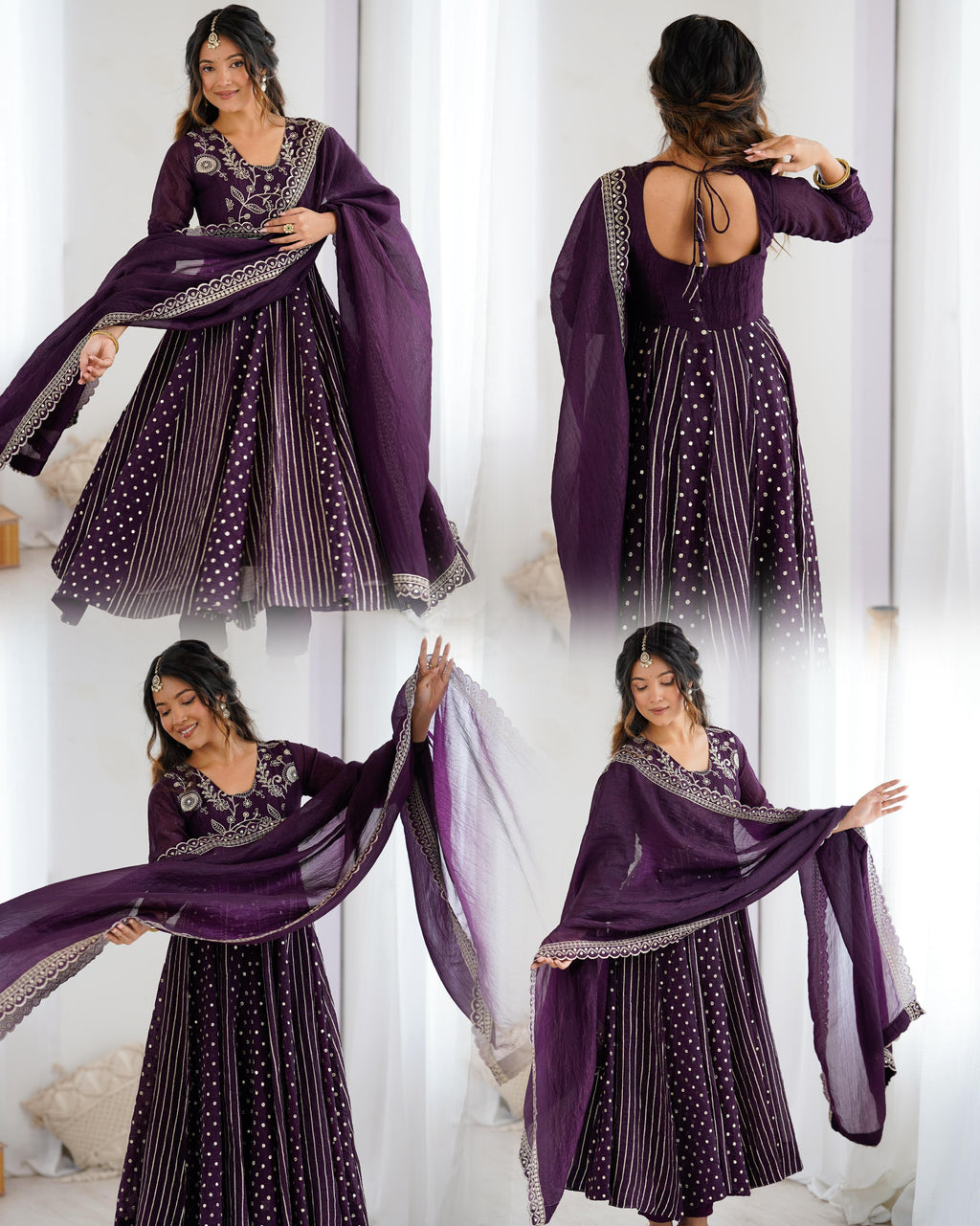 PRD0077 Anarkali Gown With Crunchy Silk With Fully Flair