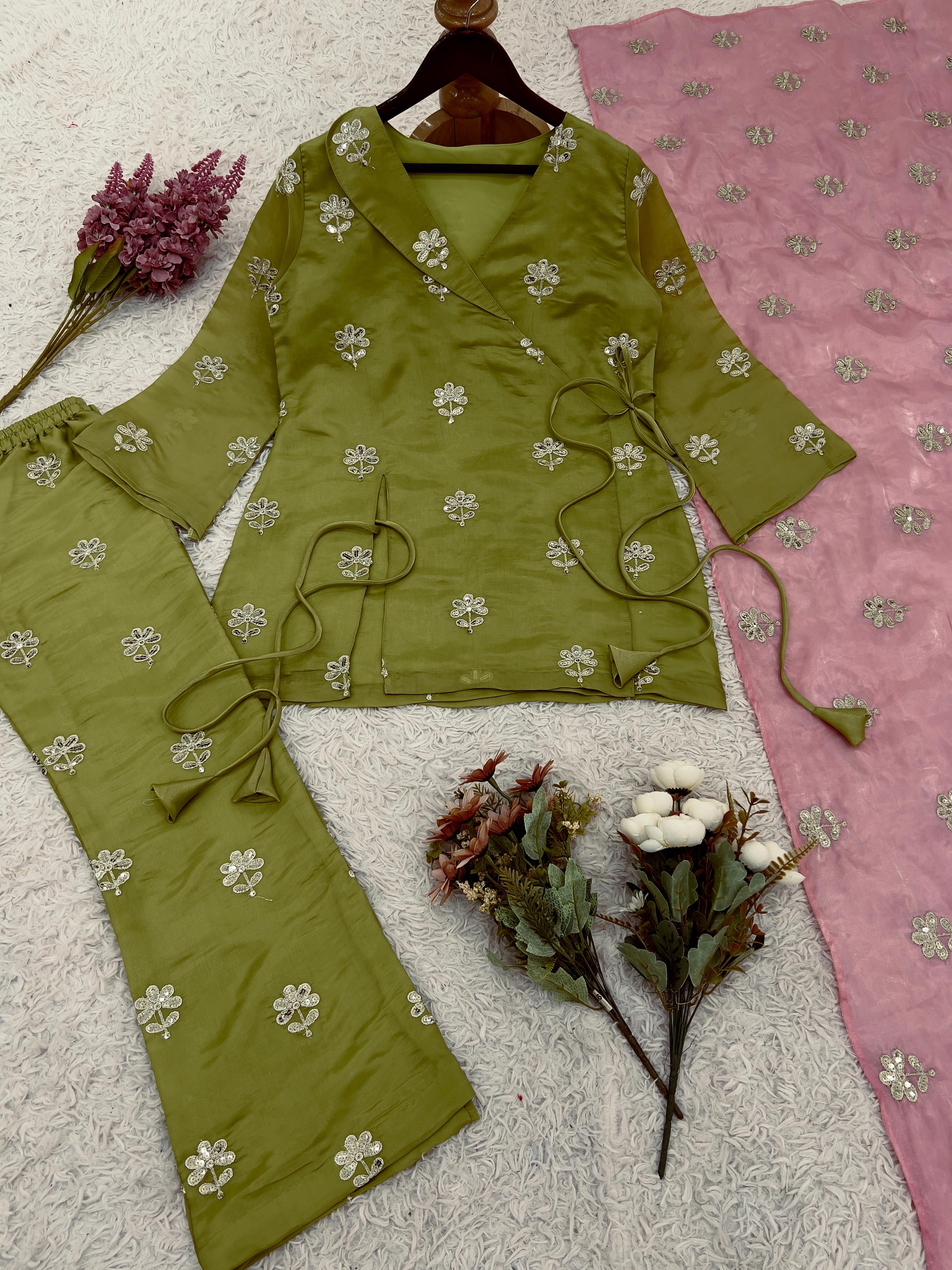 PRD0088 Presenting Trending Designer Top Palazzo With Dupatta Set
