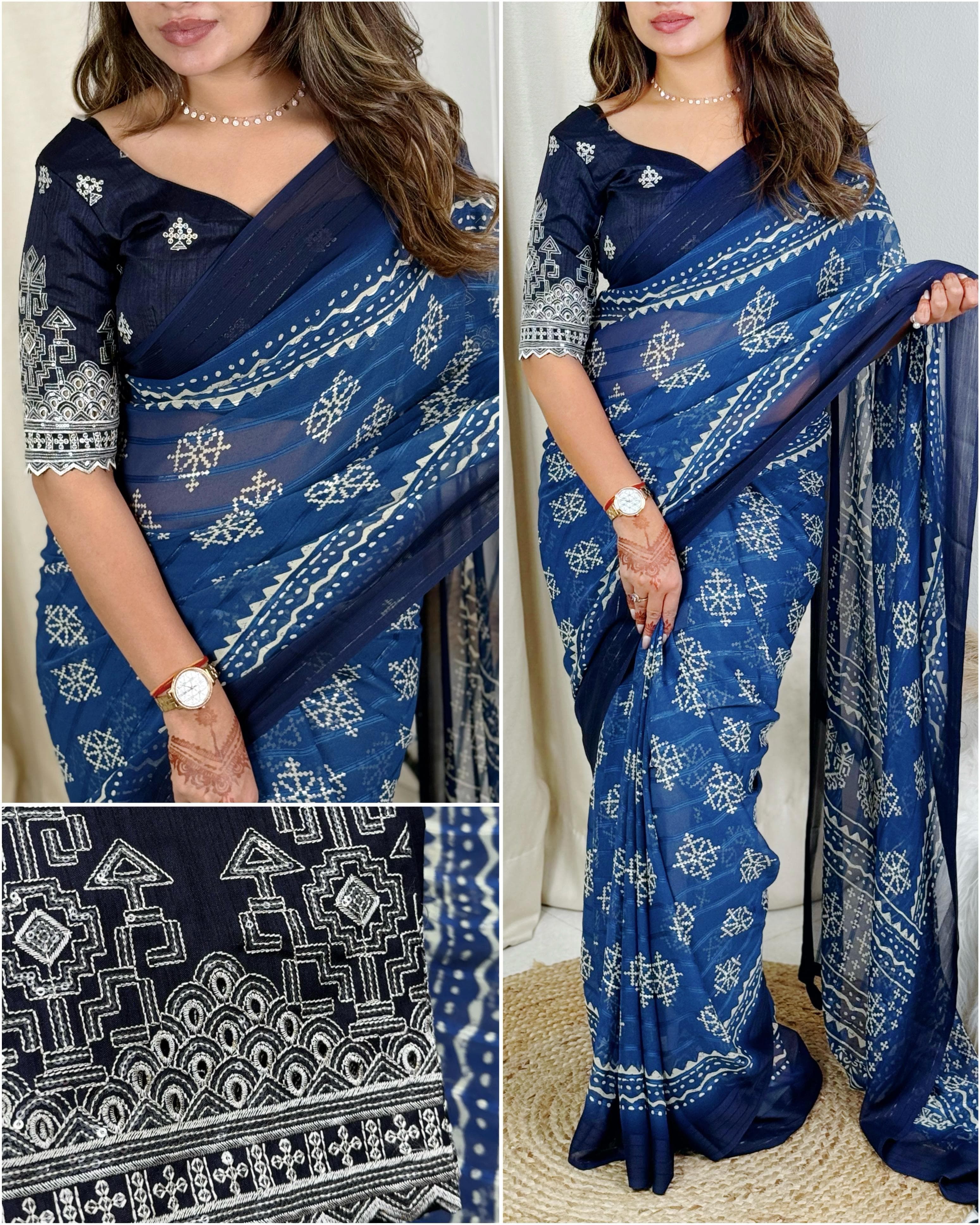 PRD0095 - Pure Heavy Georgette Saree