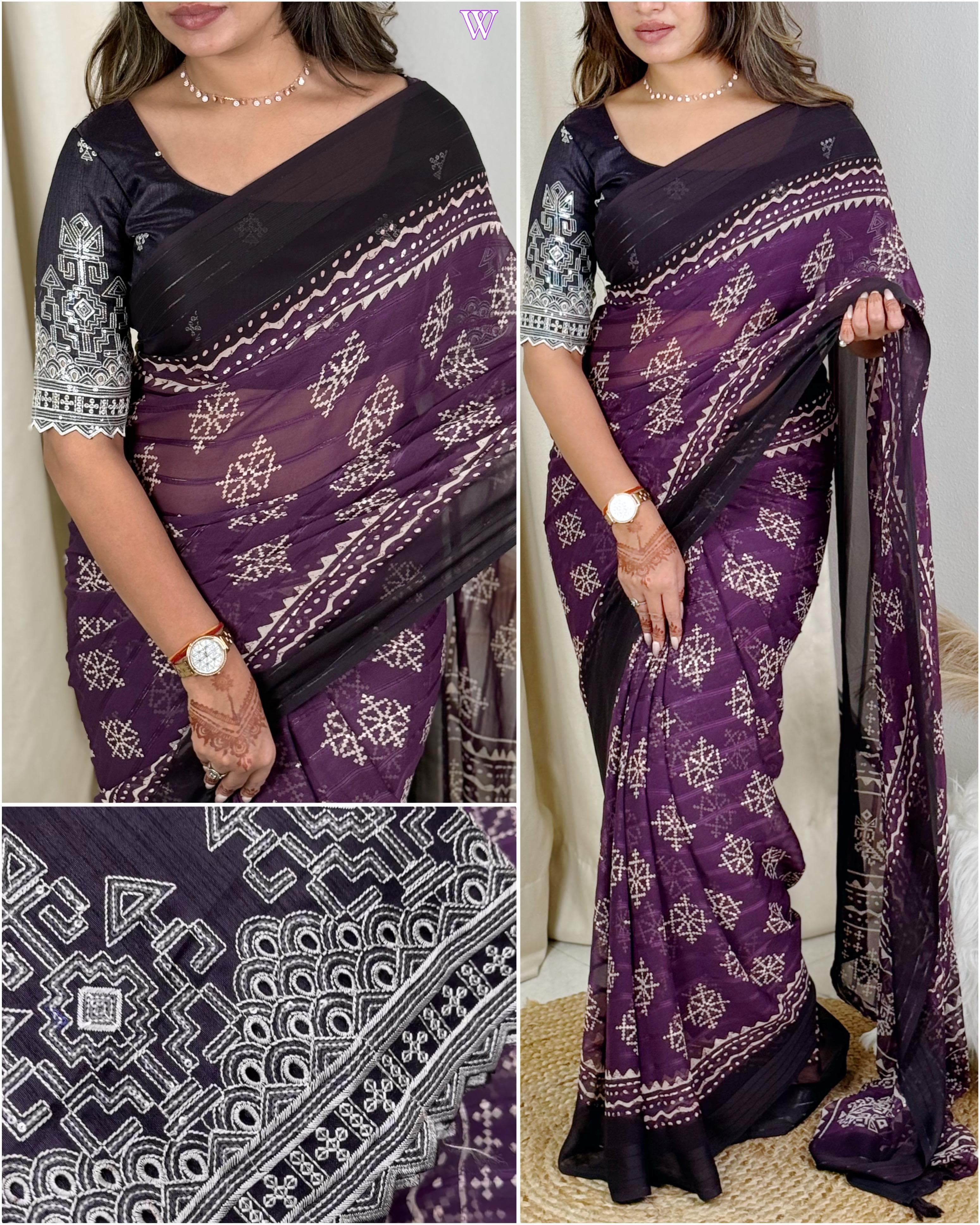 PRD0095 - Pure Heavy Georgette Saree