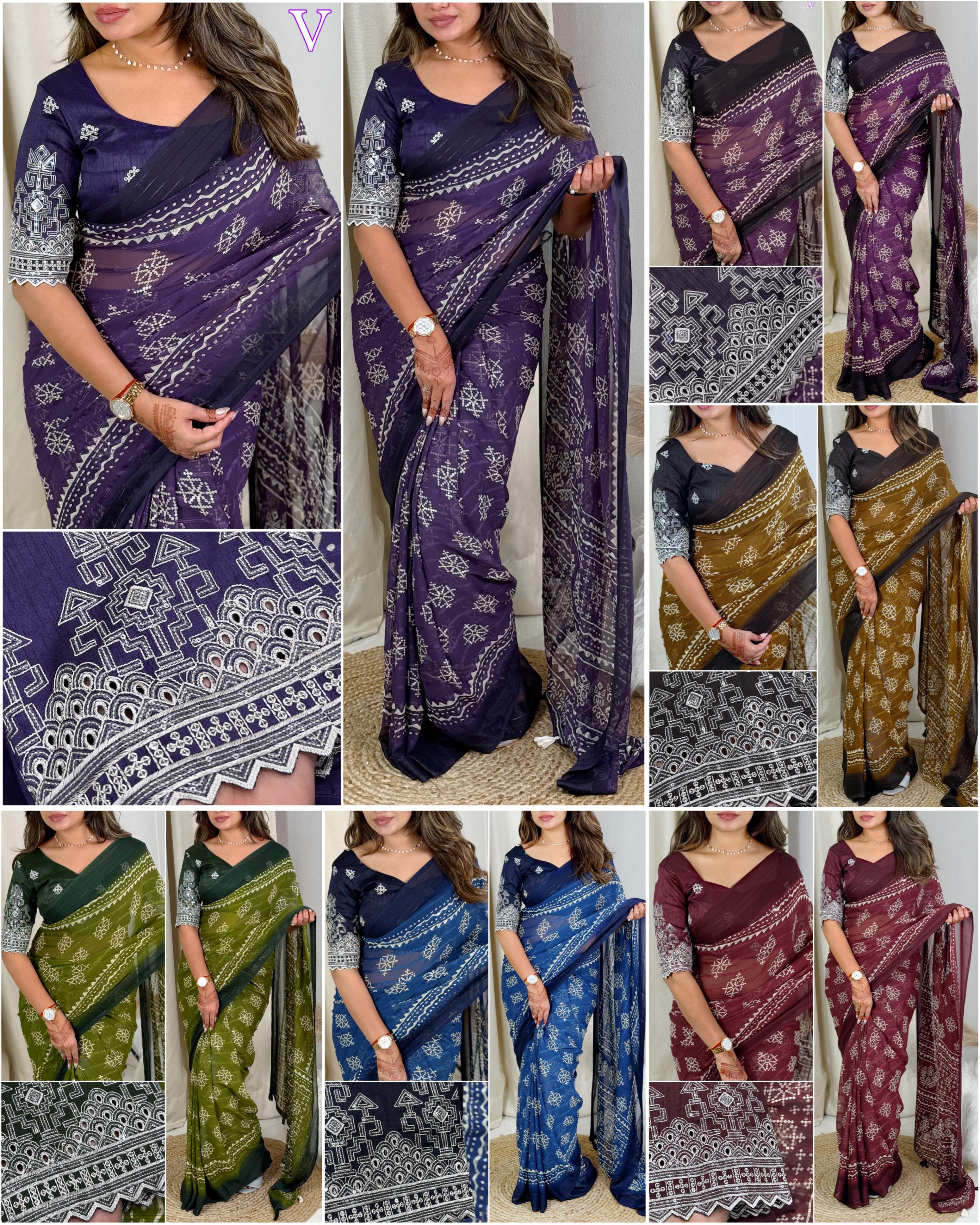 PRD0095 - Pure Heavy Georgette Saree