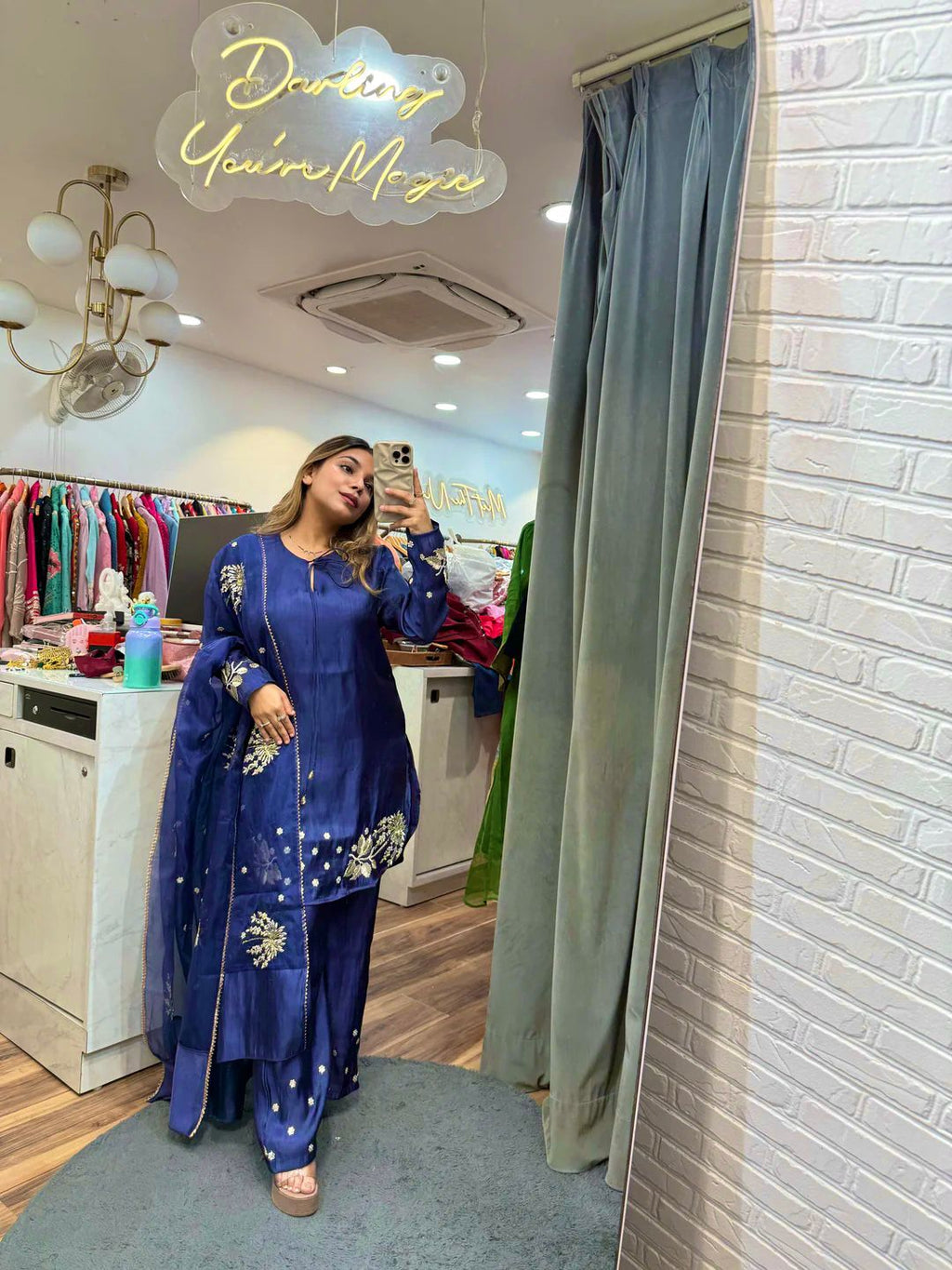PRD0089 Presenting New Designer Collection In Natural Crepe Silk Top-Bottom And Dupatta Set Fully Stitched Ready To Wear