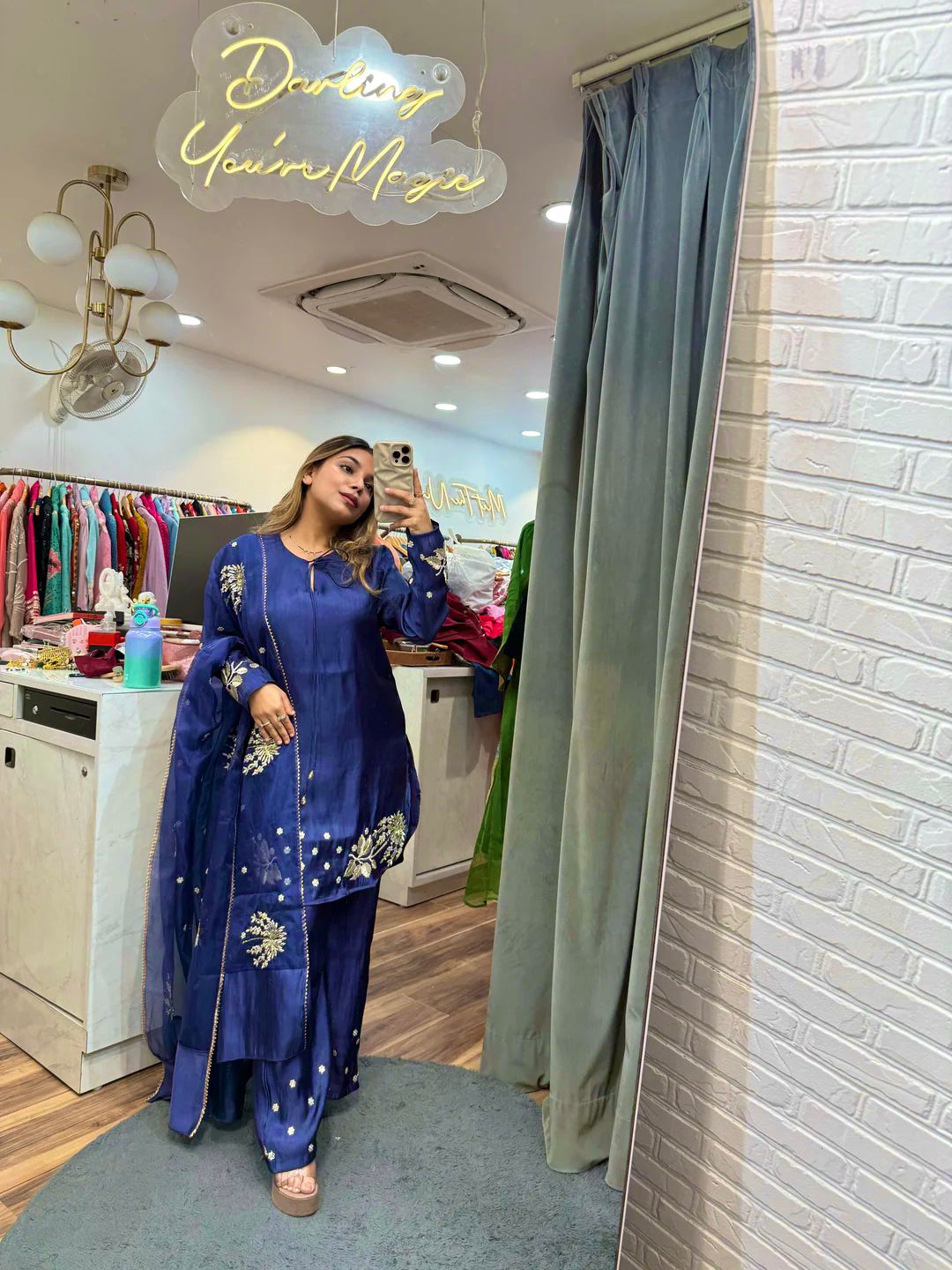 PRD0089 Presenting New Designer Collection In Natural Crepe Silk Top-Bottom And Dupatta Set Fully Stitched Ready To Wear