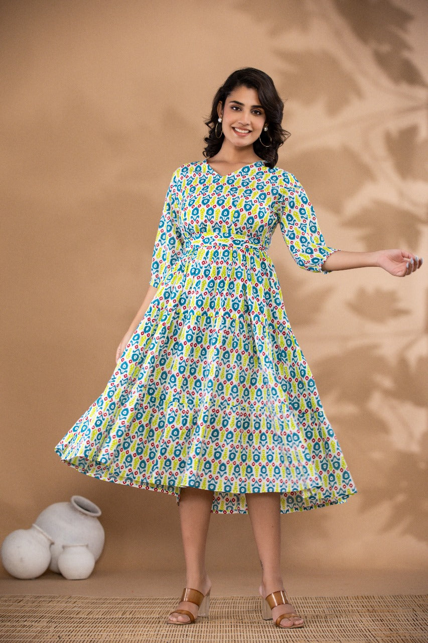 PRD0015 Export Quality Cotton Midi Dresses