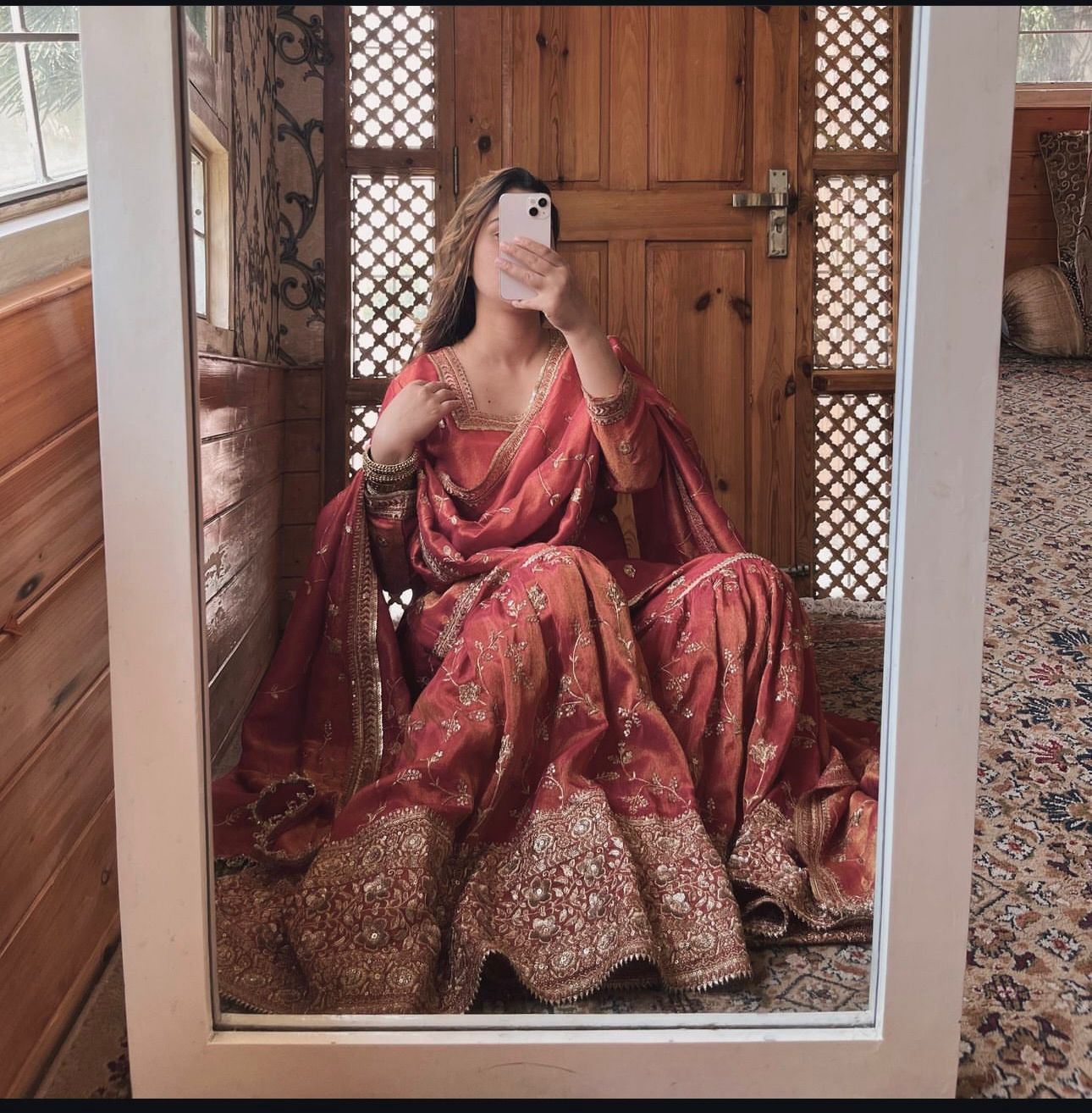 PRD00108 Heavy Chinon Silk Top-Sharara And Dupatta Set Fully Stitched Ready To Wear