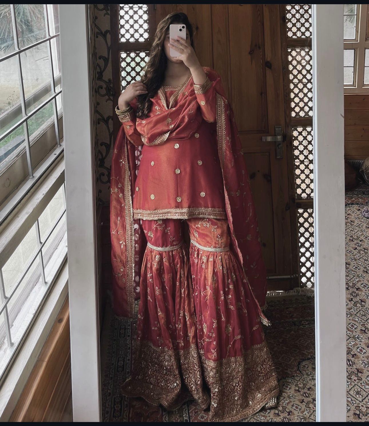 PRD00108 Heavy Chinon Silk Top-Sharara And Dupatta Set Fully Stitched Ready To Wear