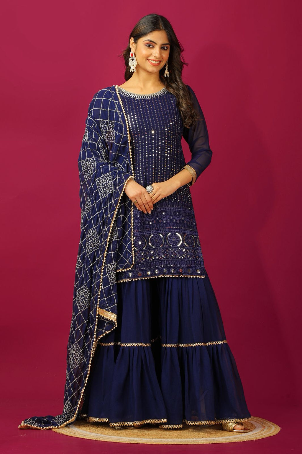 PRD00112 Presenting New Designer Faux Georgette Heavy Top Palazzo with Dupatta