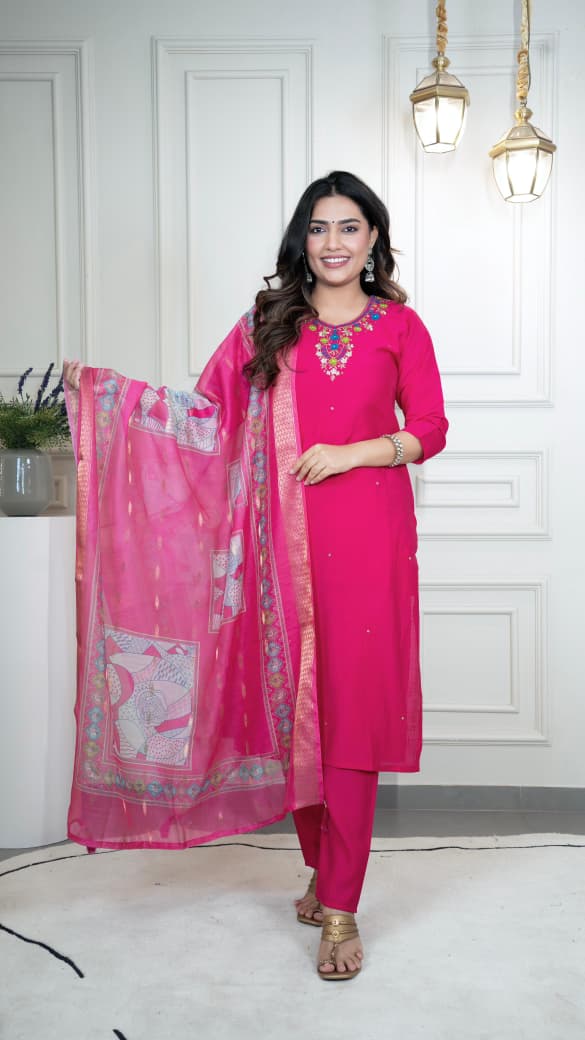 PRD00100 New Designers Kurti Pent Dupatta Set