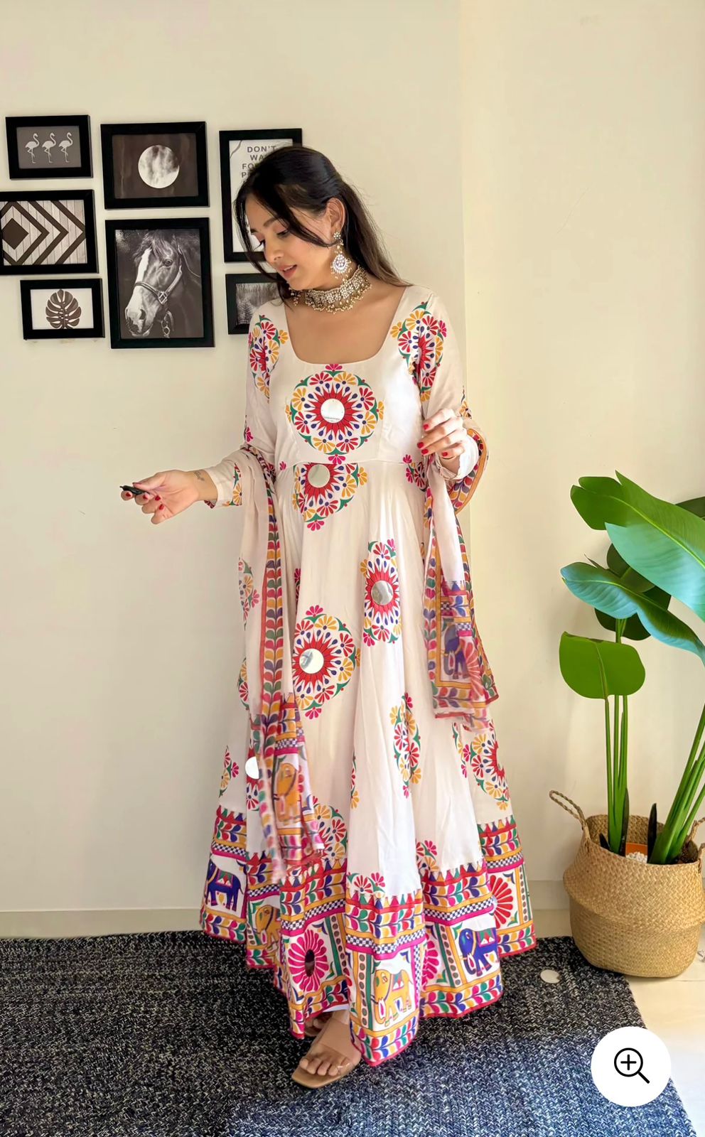 PRD00103 New Designer Navratri Look Heavy Moss Satin Silk Gown & Dupatta Set
