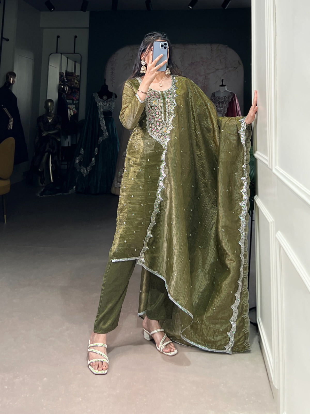 PRD00117 Elegant and charming top , bottom and dupatta set