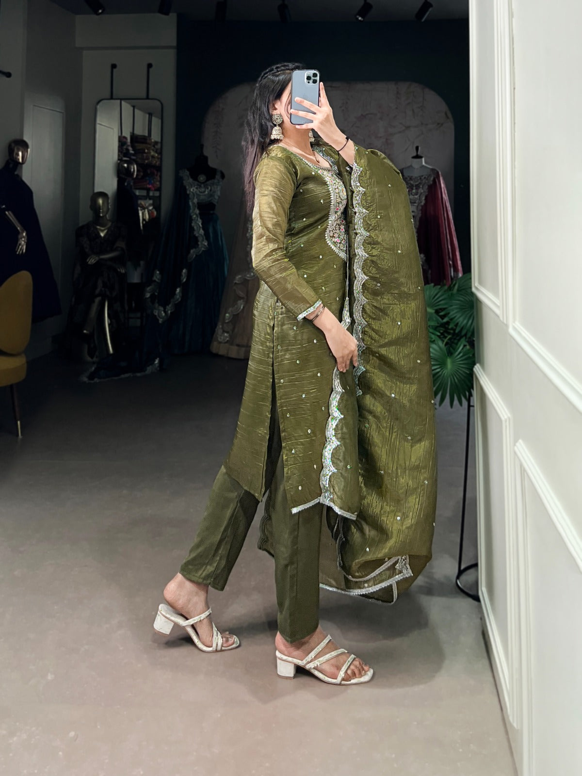 PRD00117 Elegant and charming top , bottom and dupatta set