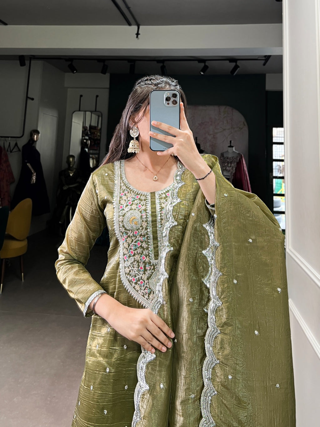 PRD00117 Elegant and charming top , bottom and dupatta set
