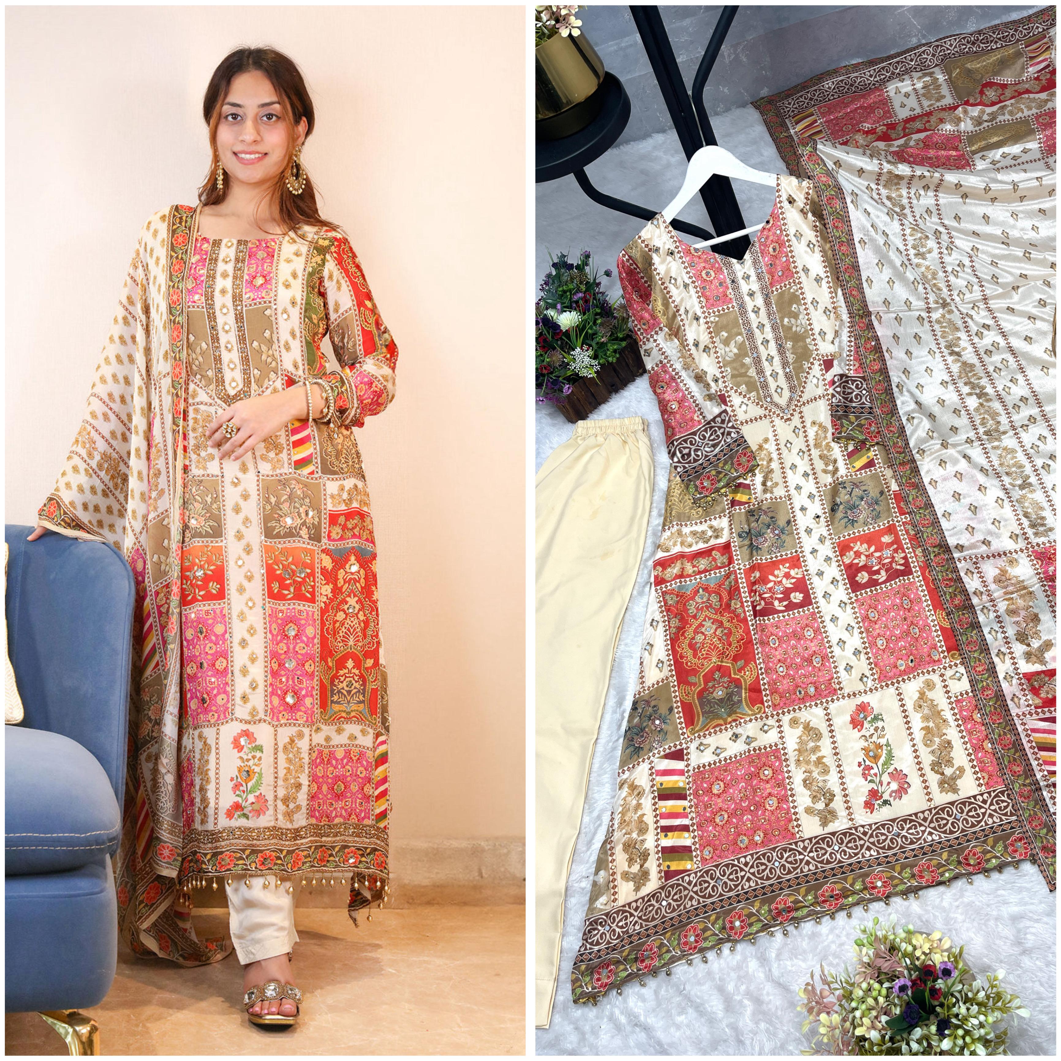 PRD00120  STYLISH KURTI, BOTTOM WITH BEAUTIFUL DUPATTA SET
