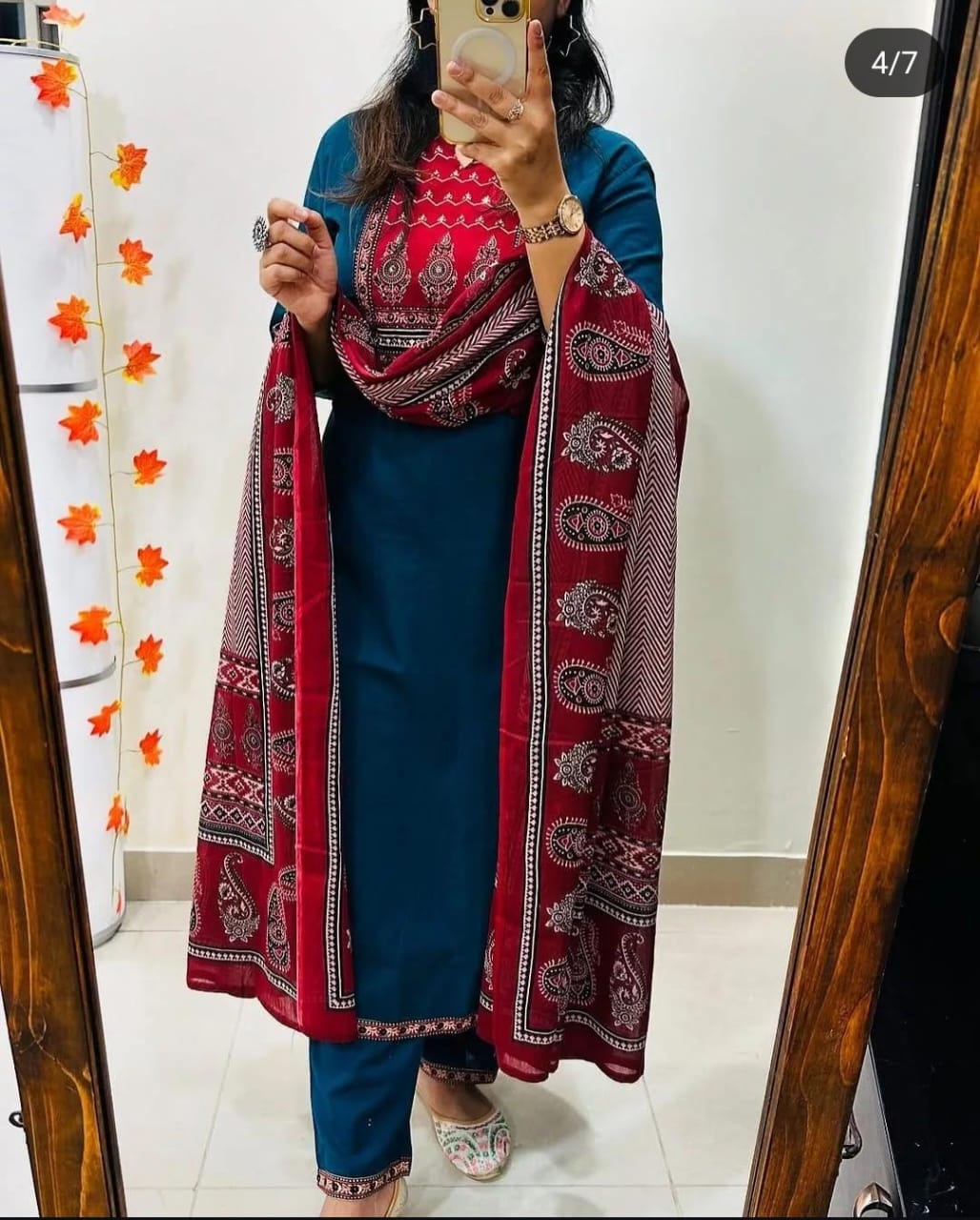 JKM0038 Pure fine Cotton fabric Kurti with Pant with cotton 100-100 Dupatta