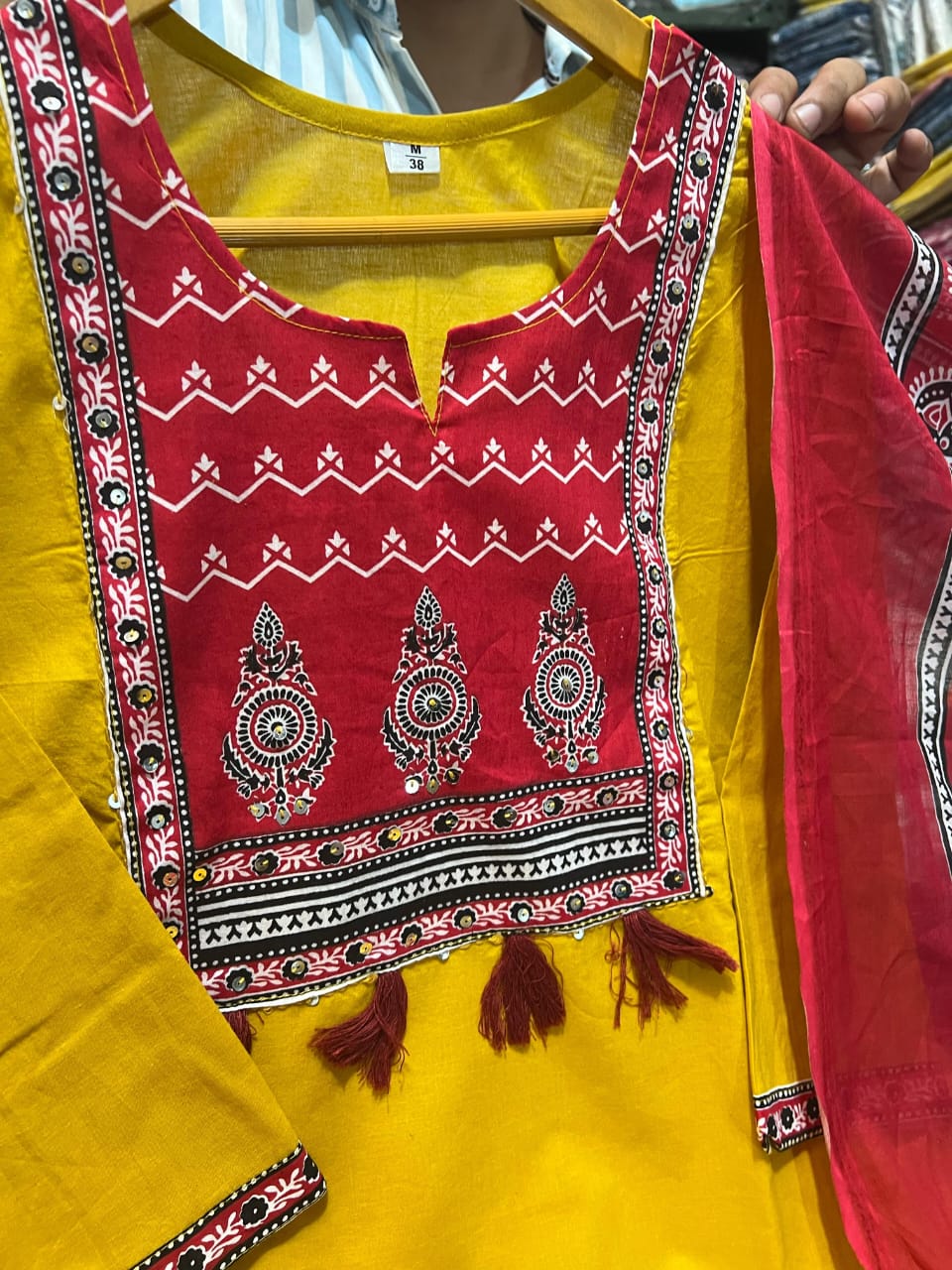 JKM0038 Pure fine Cotton fabric Kurti with Pant with cotton 100-100 Dupatta