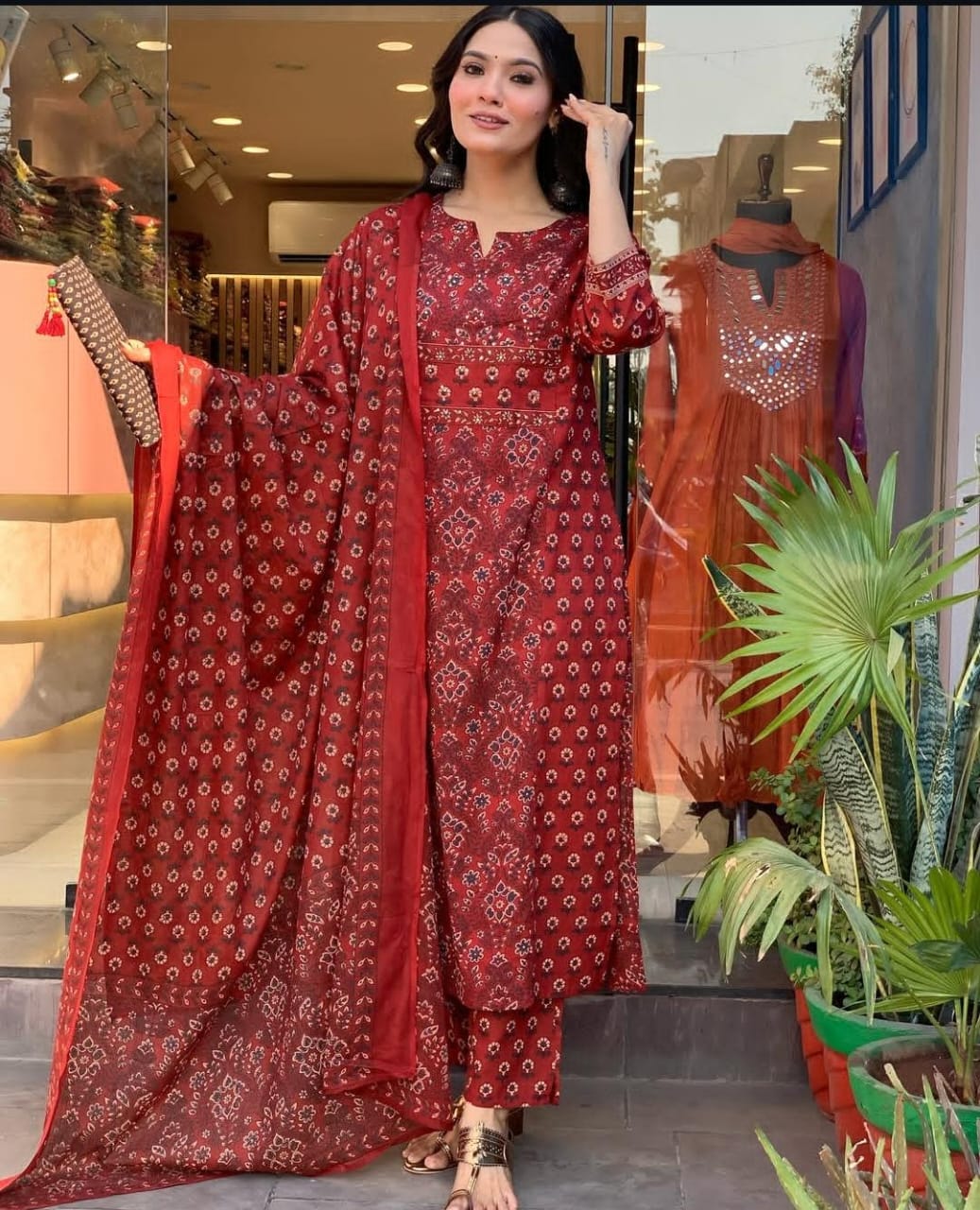 JKM0039 New Designer Festival Collection In Pure Cotton With Hand  Work  kurta And Dupatta Set Fully Stitched Ready To Wear