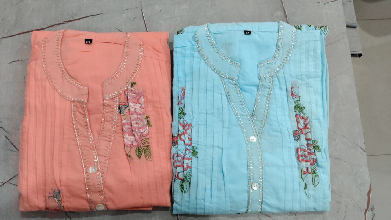 JKM0041 Mul mul cotton A-line kurta set with palazzo