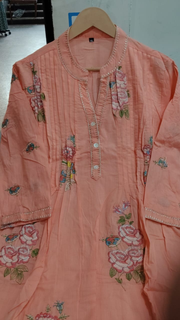 JKM0041 Mul mul cotton A-line kurta set with palazzo
