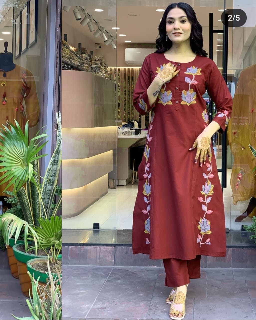 JKM0042 Featuring beautiful embroidery with suqes Heavy  Suit which is beautifully decorated  It is paired with matching pants