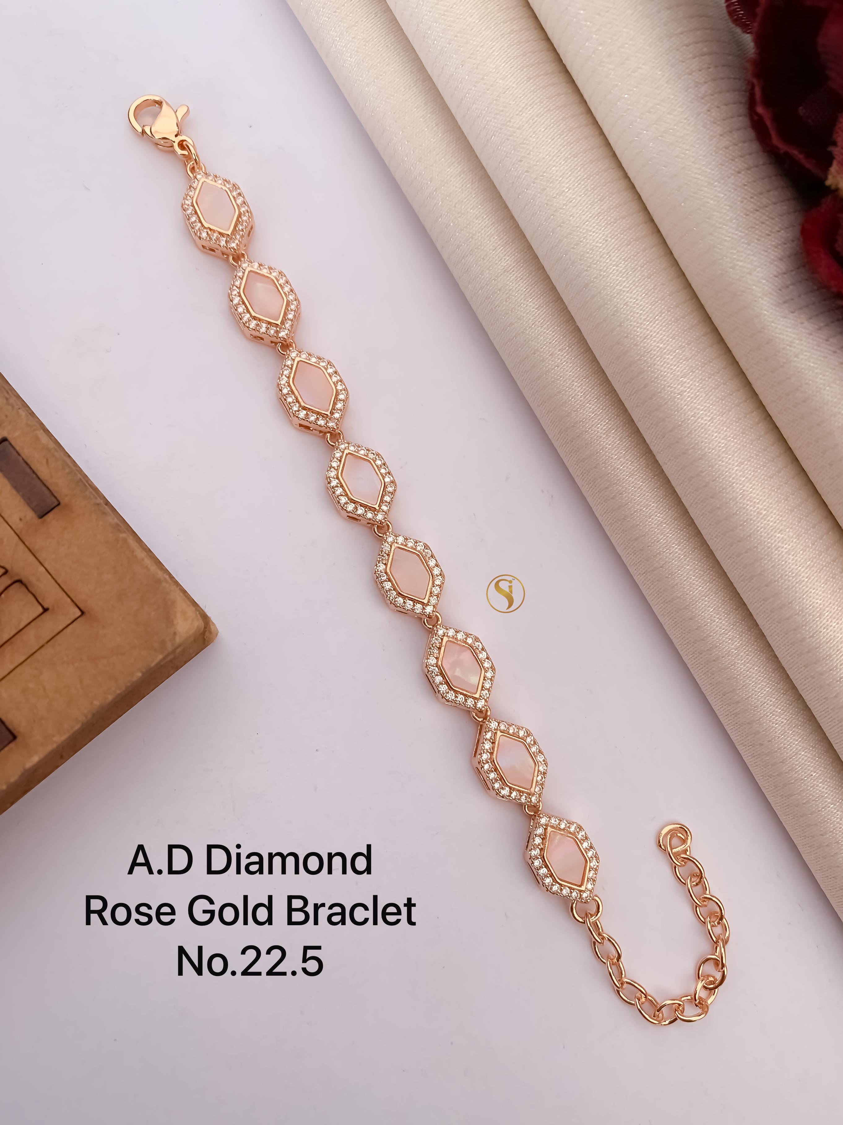 SI0017 PREMIUM A.D DIAMOND ROSE GOLD BRACELET