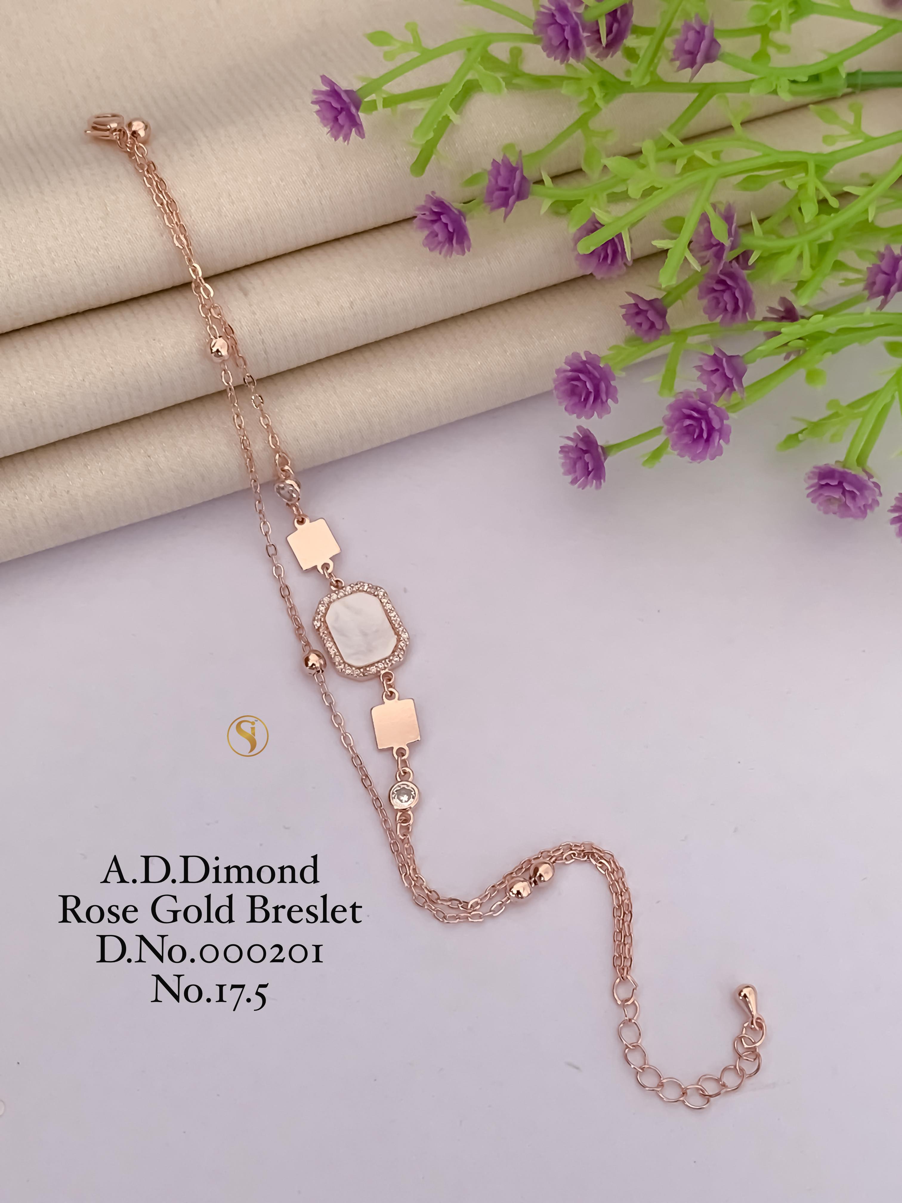 SI0019 PREMIUM A.D DIAMOND ROSE GOLD BRACELET