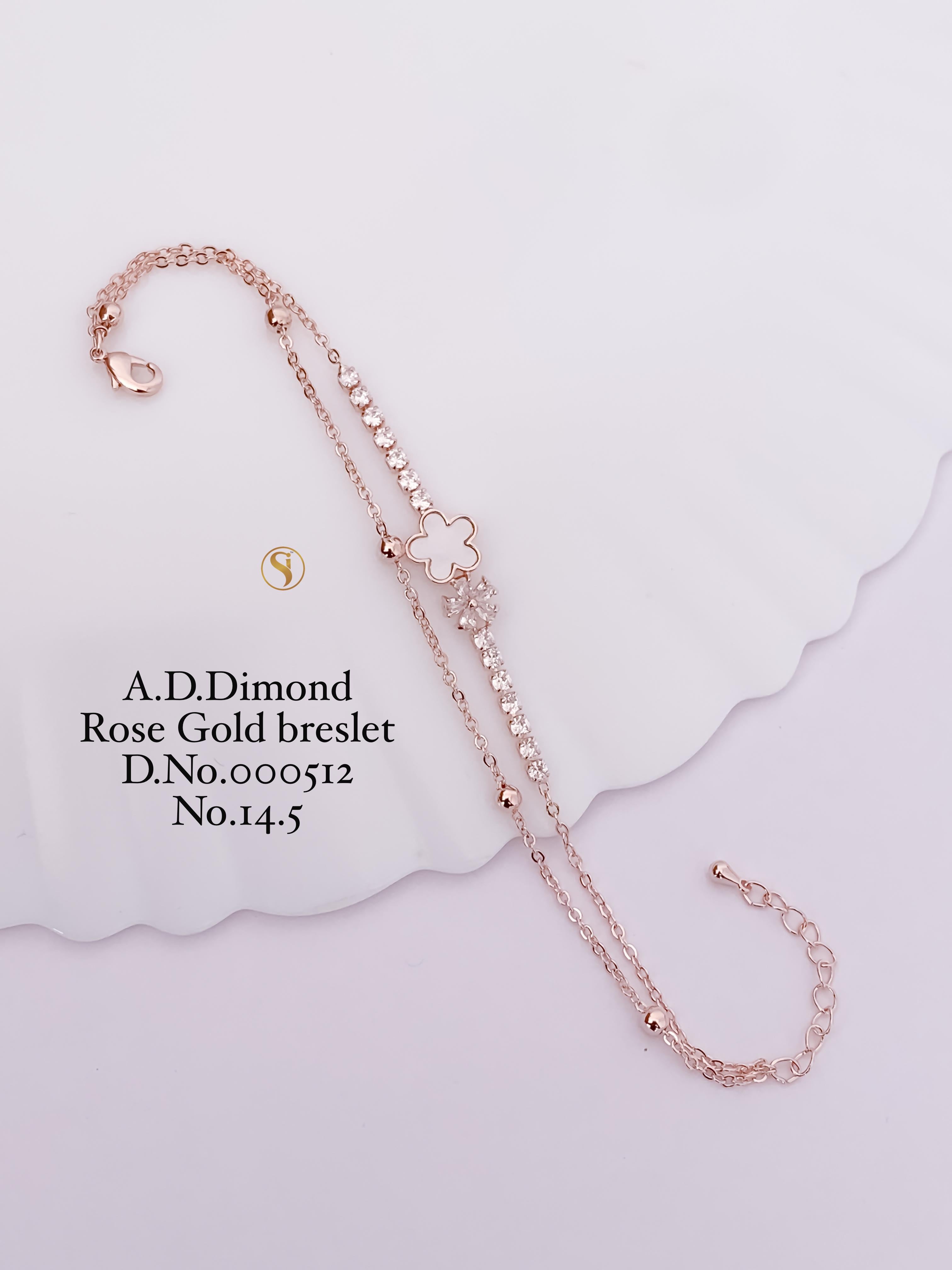 SI0019 PREMIUM A.D DIAMOND ROSE GOLD BRACELET