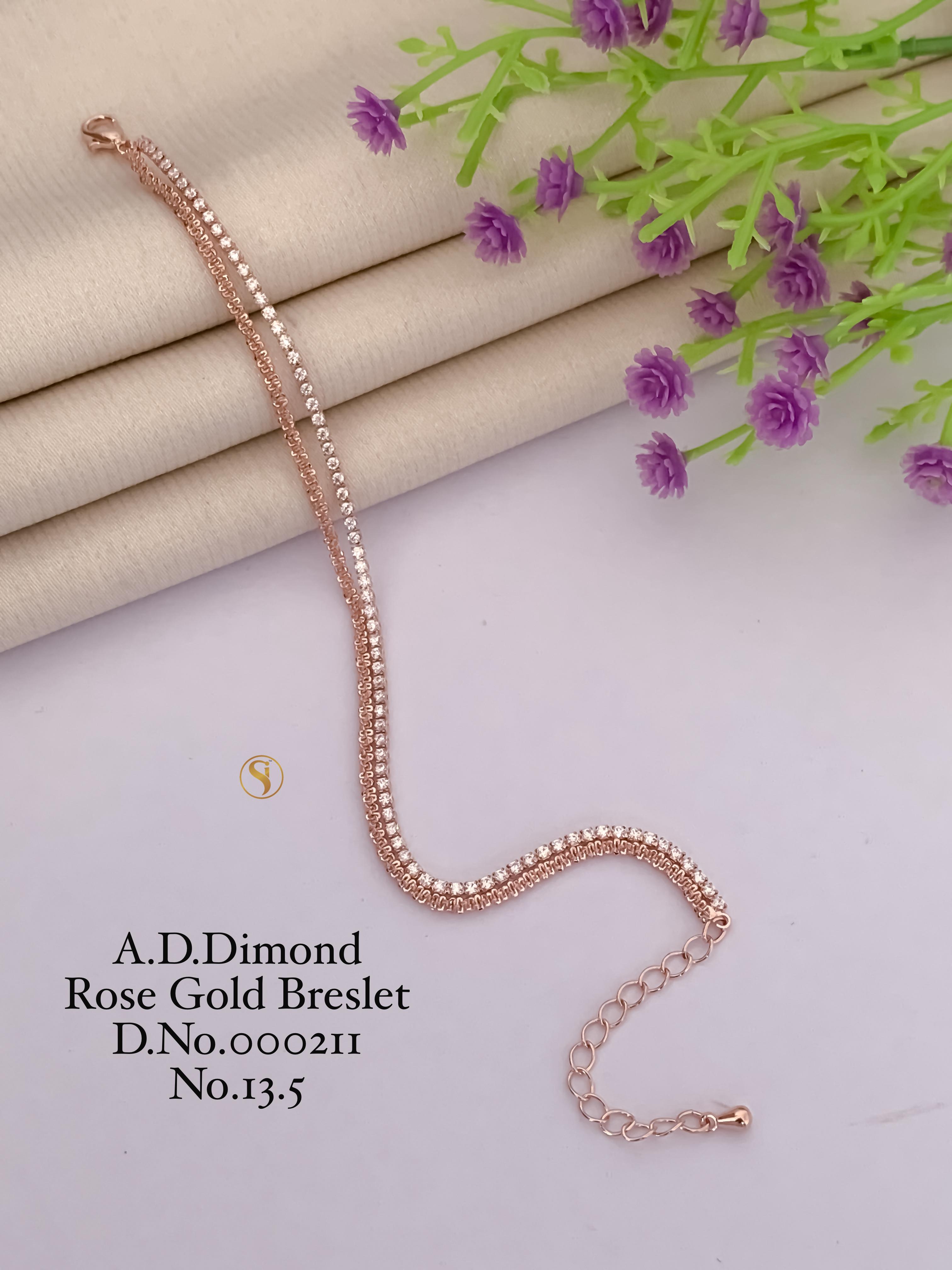 SI0019 PREMIUM A.D DIAMOND ROSE GOLD BRACELET