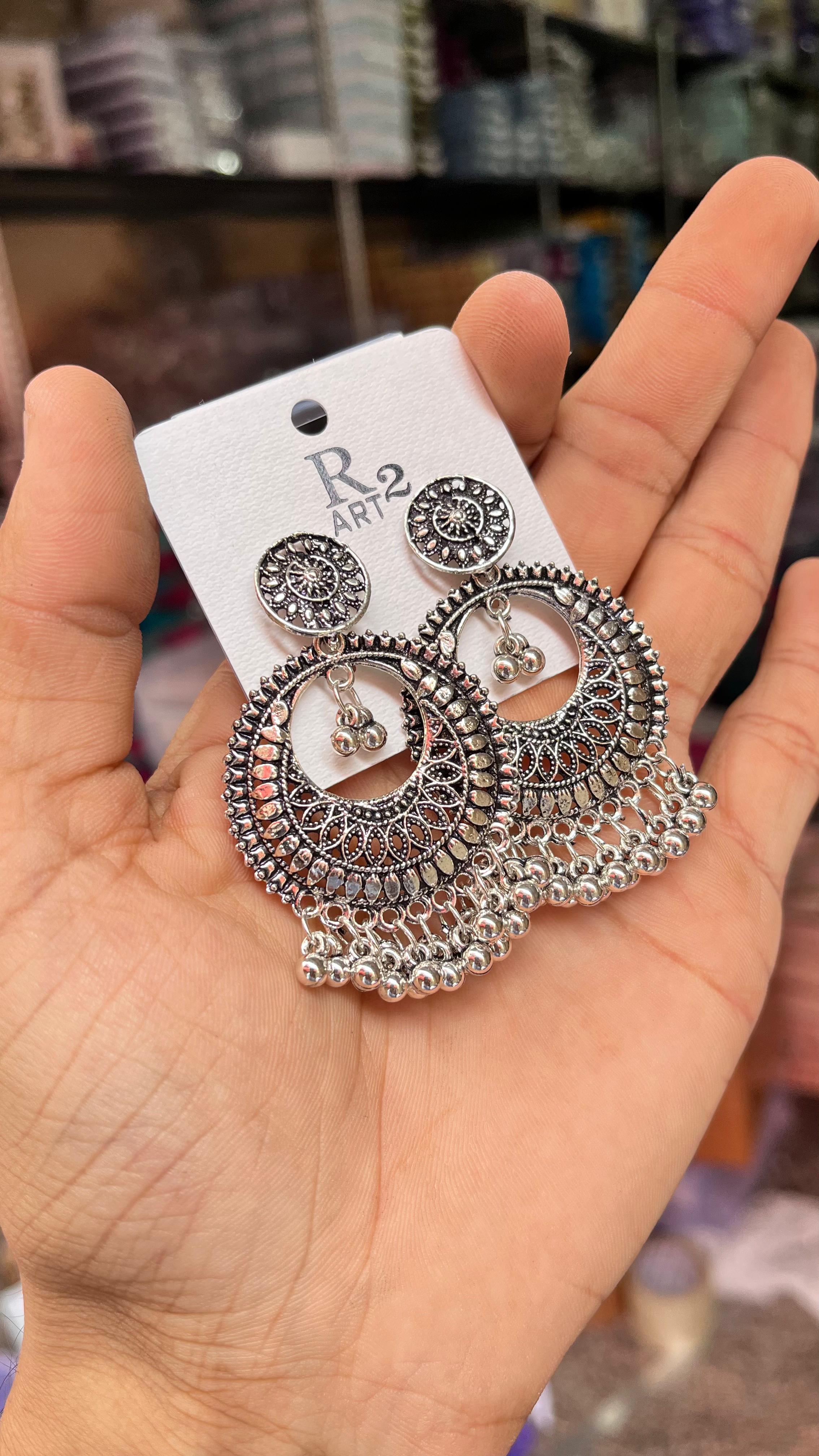 MFJH007 Oxidized Black Metal Earrings