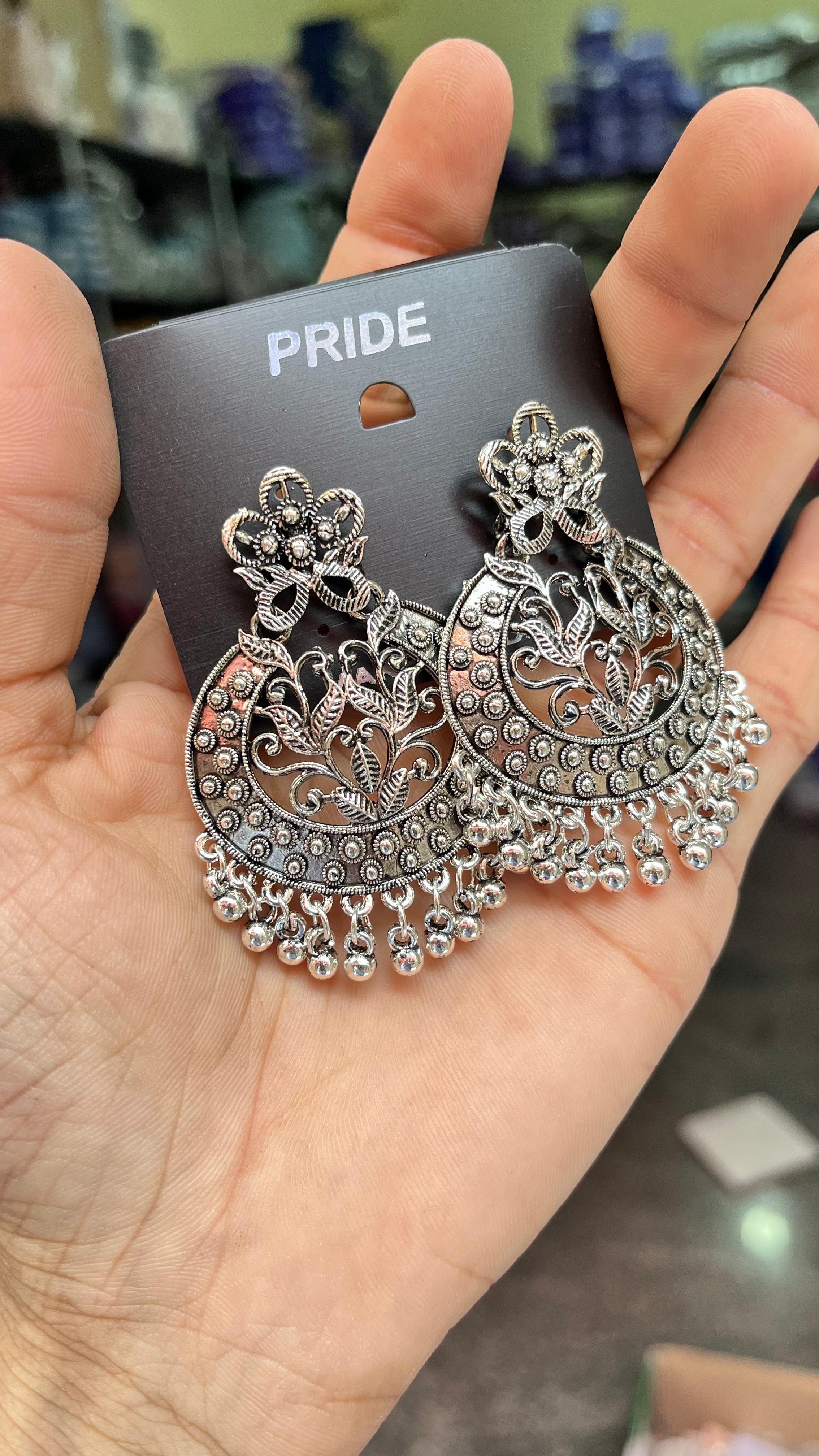 MFJH007 Oxidized Black Metal Earrings