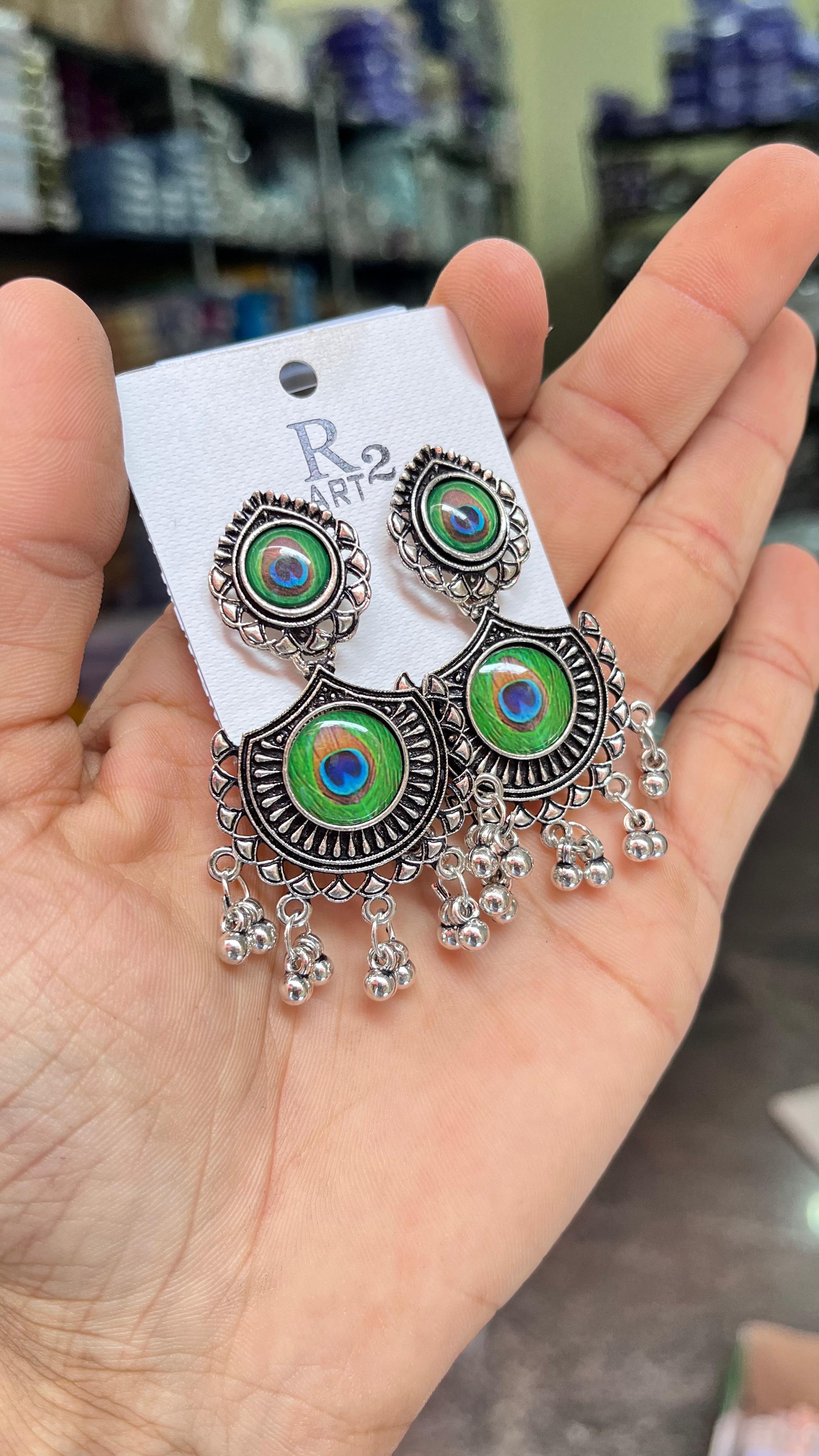 MFJH007 Oxidized Black Metal Earrings