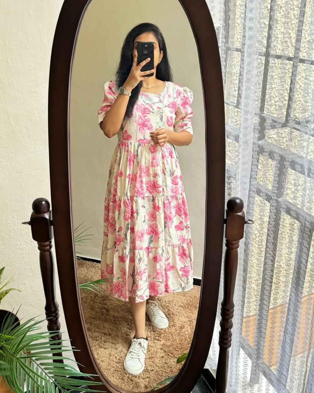 JKM0059 Pure Jaipur cotton beautifully printed gown