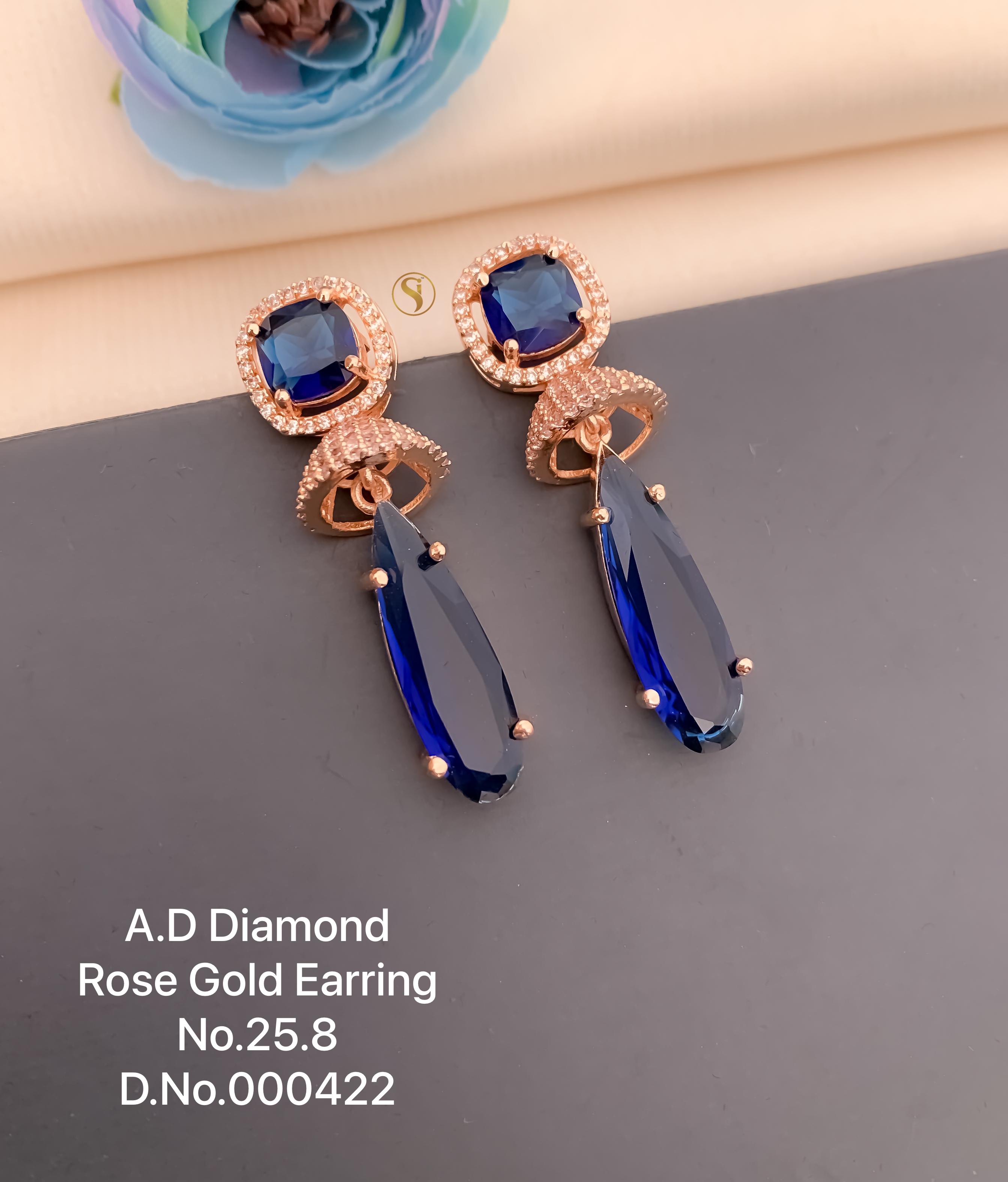 S10027 A.D DIAMOND ROSE GOLD EARRING