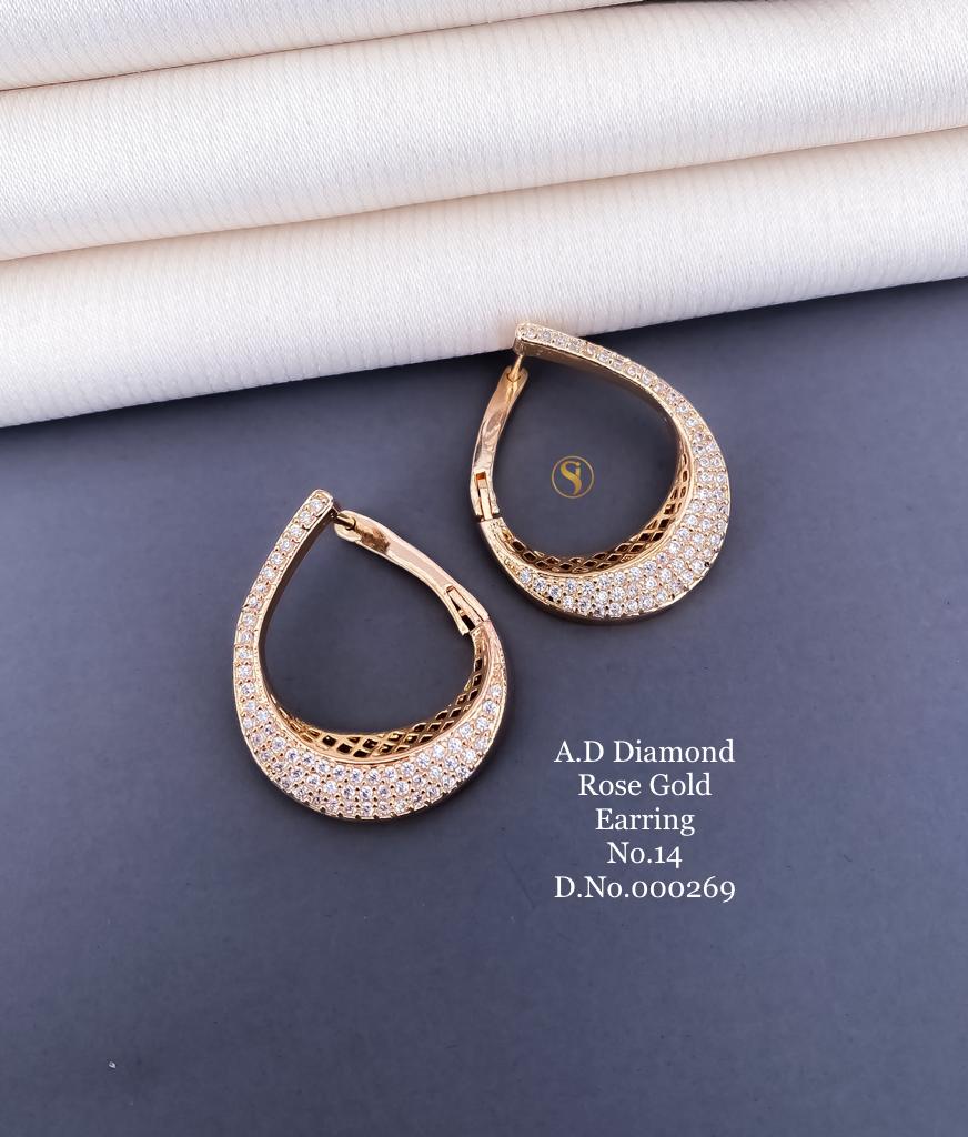 S10027 A.D DIAMOND ROSE GOLD EARRING