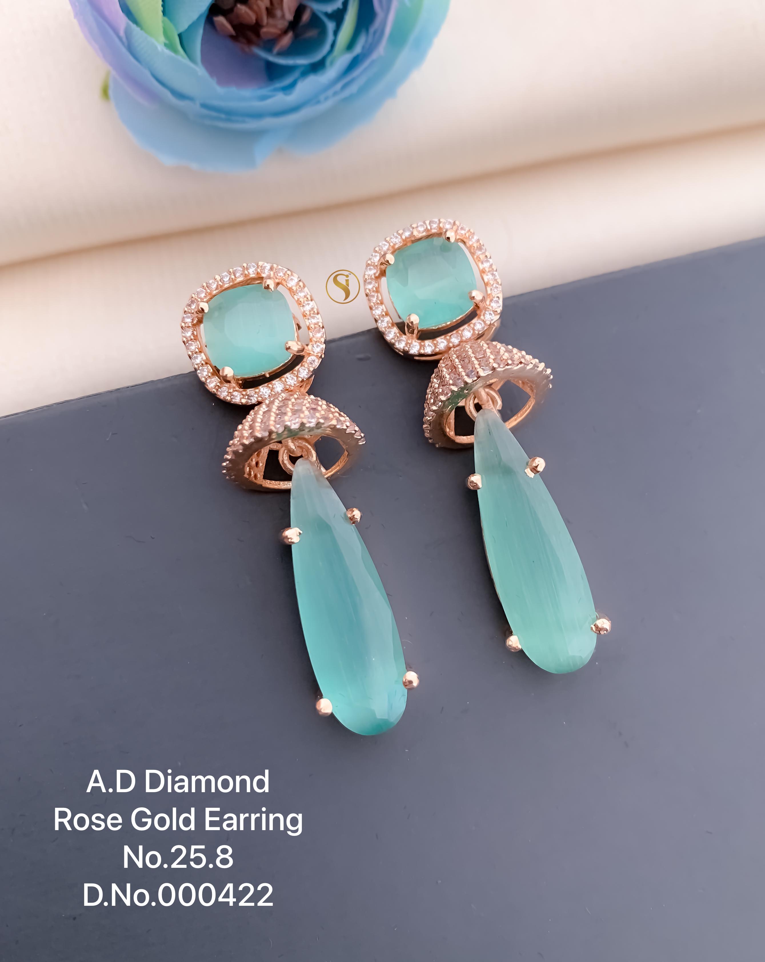 S10027 A.D DIAMOND ROSE GOLD EARRING